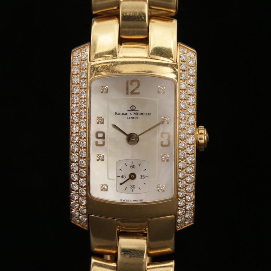 Baume & Mercier Hampton 18K Gold and 1.30 CTW Diamond Quartz Wristwatch