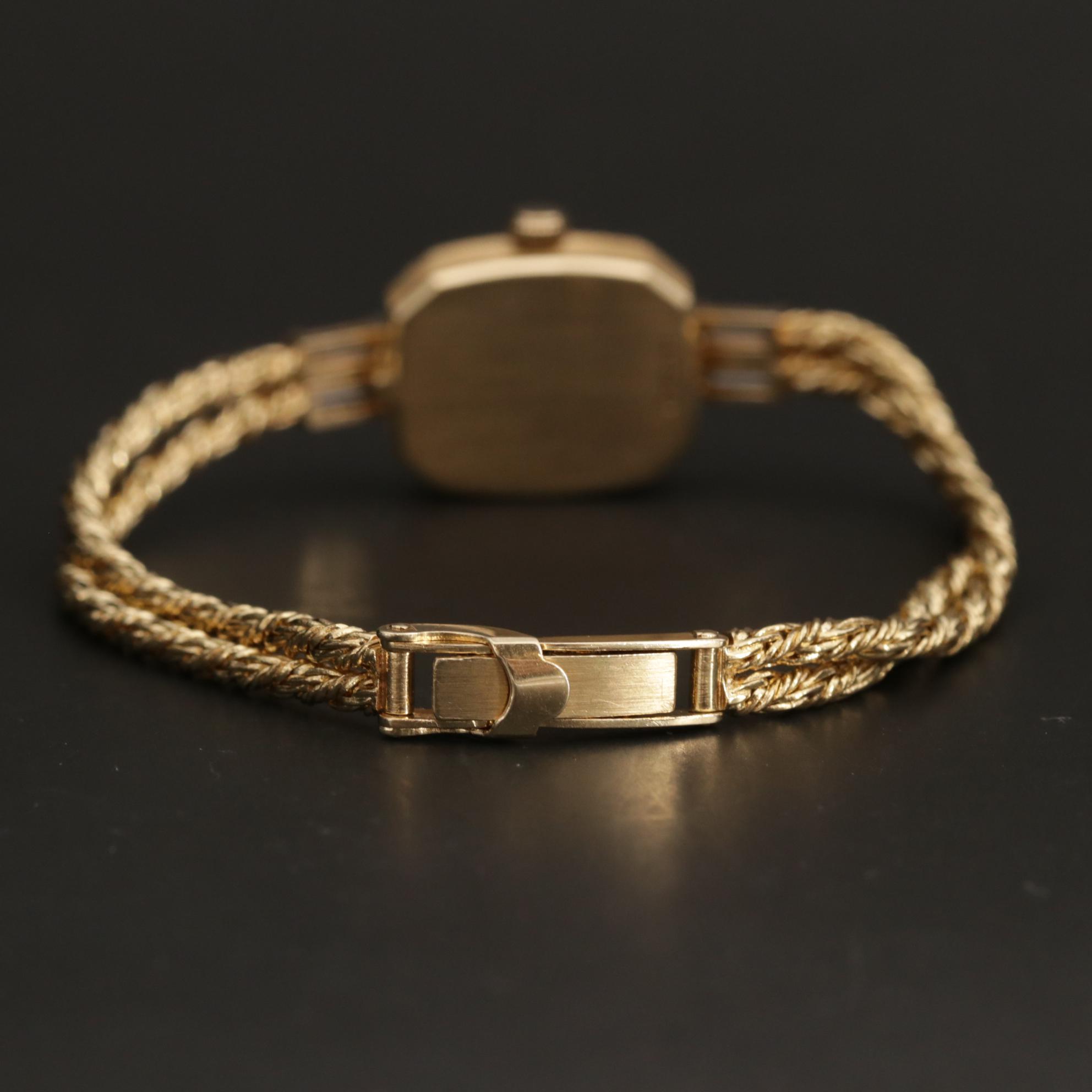 Vintage Croton 14K Gold and Diamond Quartz Watch