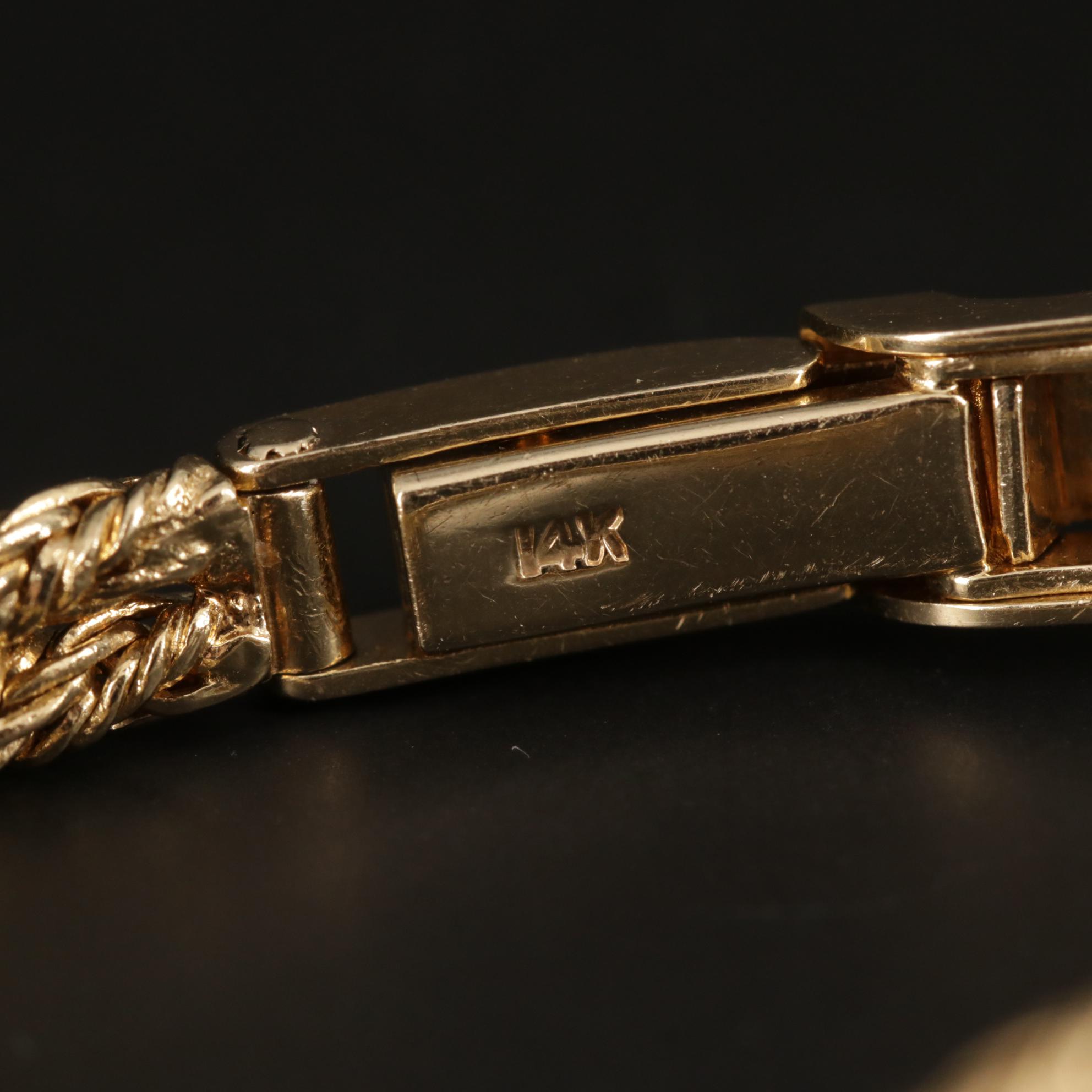 Vintage Croton 14K Gold and Diamond Quartz Watch