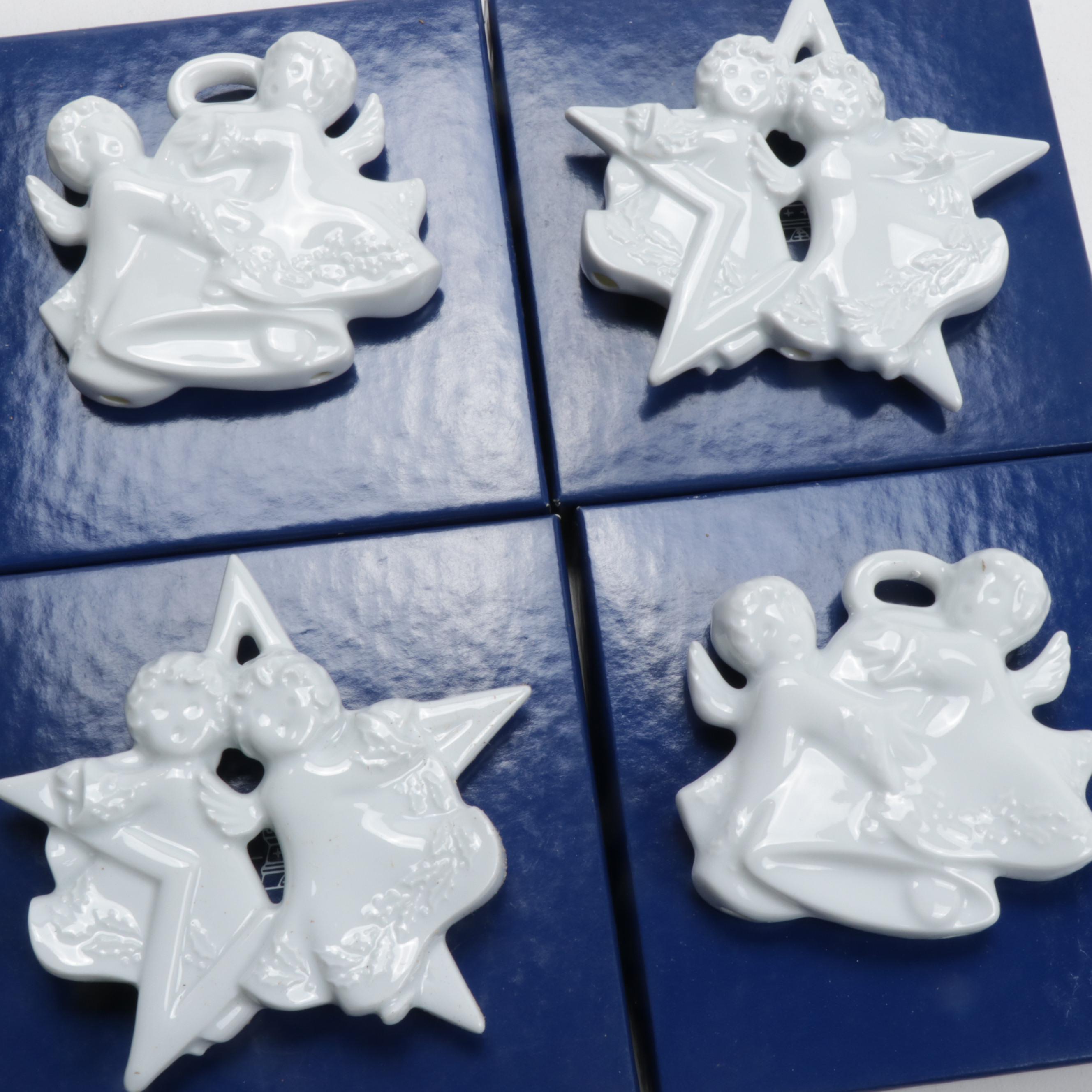 Haviland White Ceramic Cherub Ornaments