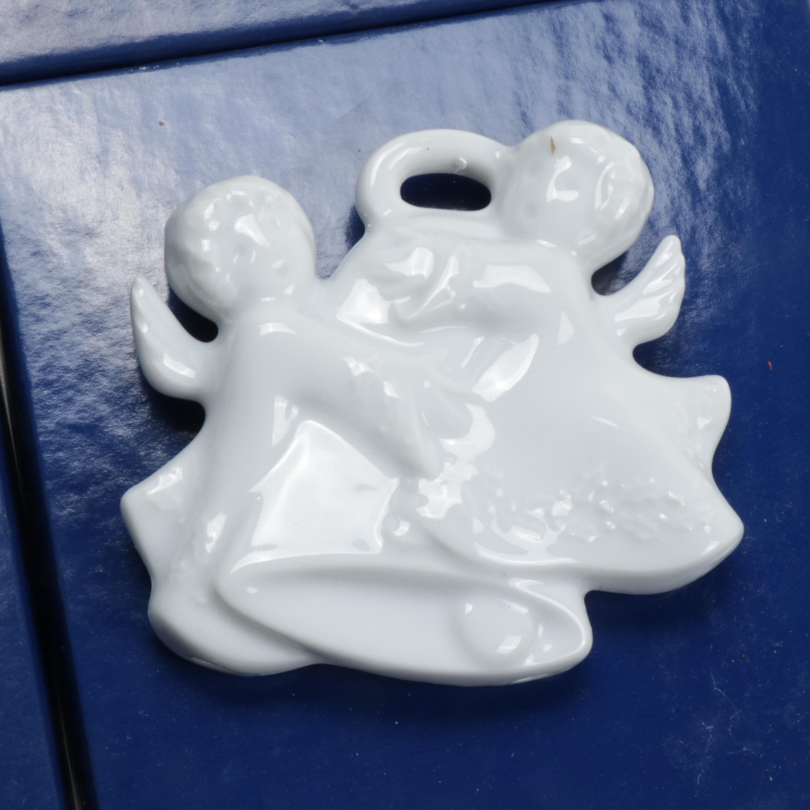 Haviland White Ceramic Cherub Ornaments