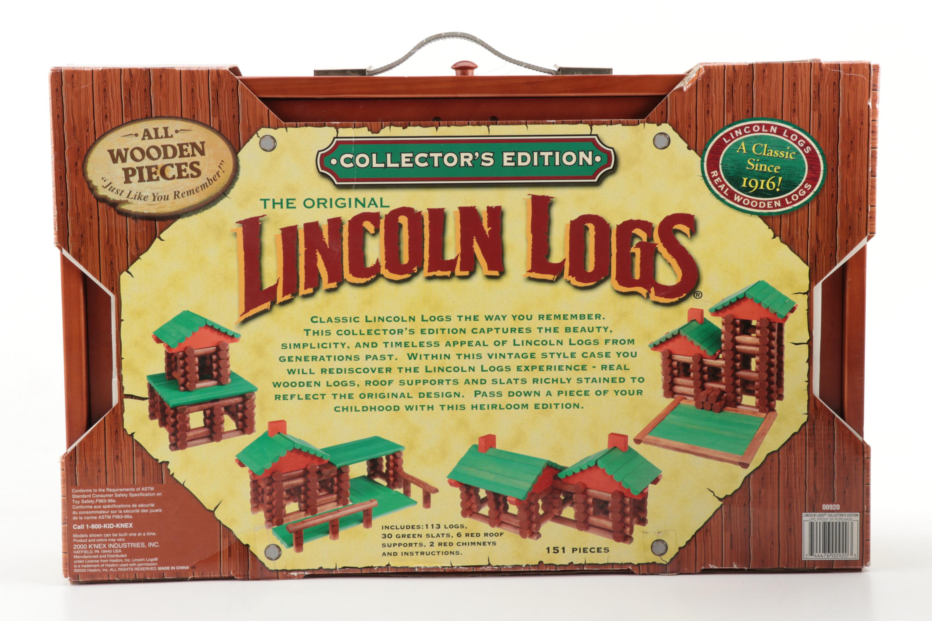 Hasbro "Collector's Edition" Lincoln Logs Building Toys in Original Packaging