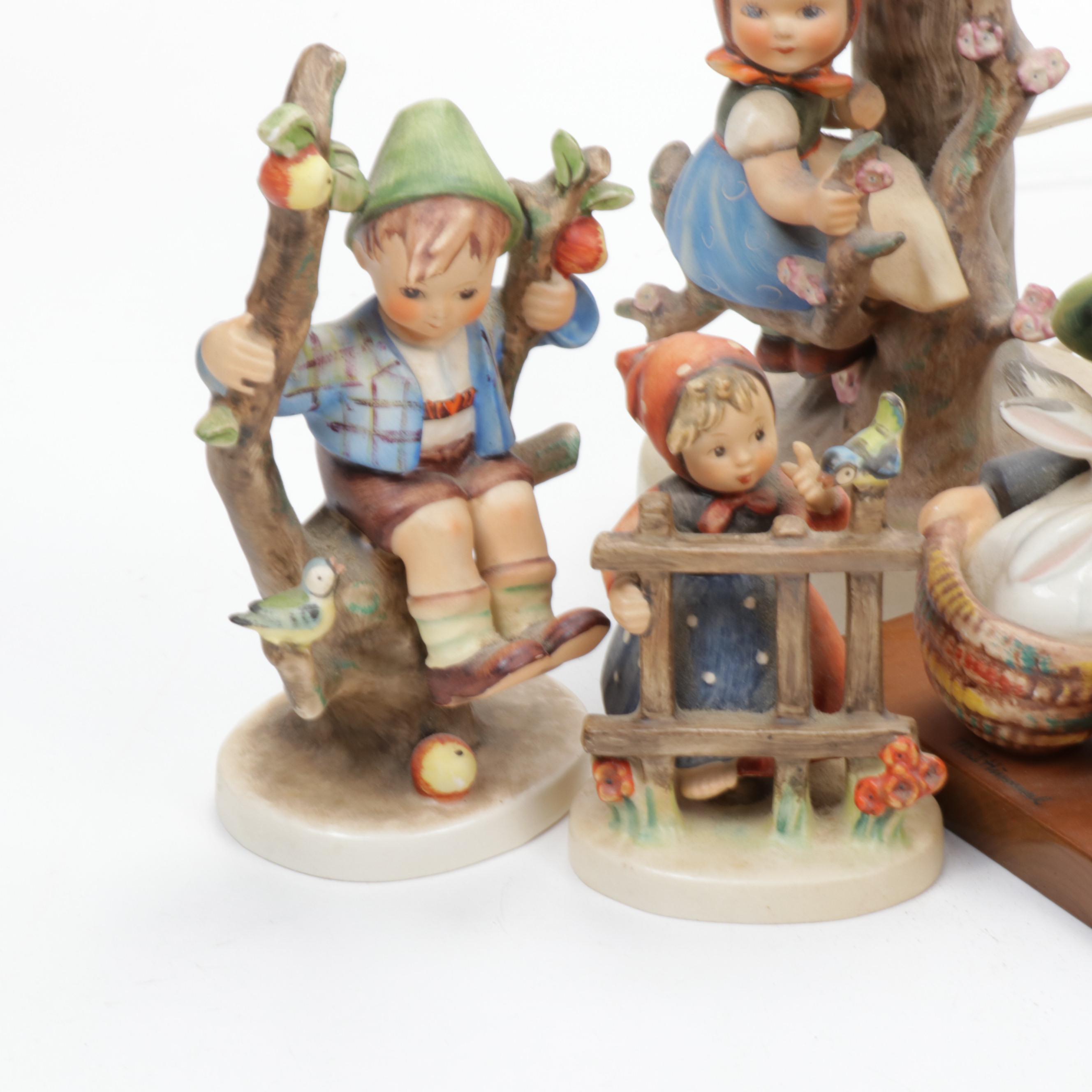 Goebel Hummel Ash Tray, Bookends, Lamp and Figurines