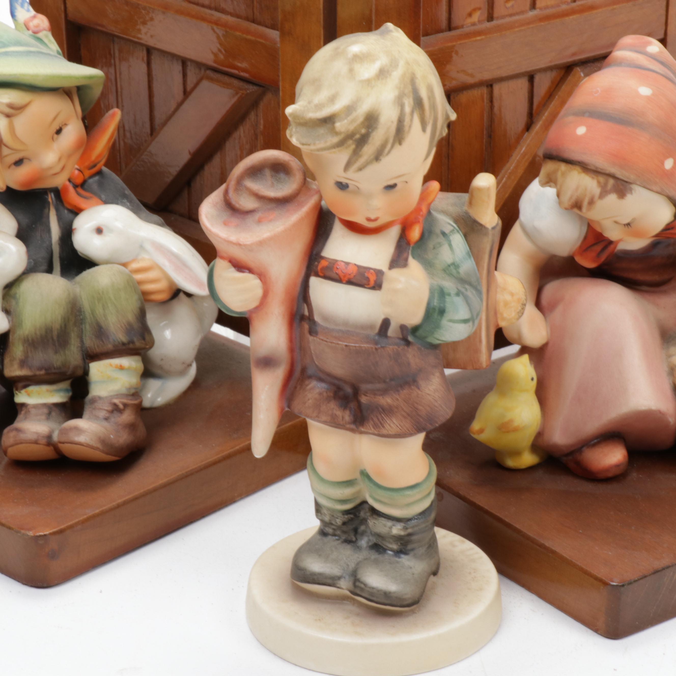 Goebel Hummel Ash Tray, Bookends, Lamp and Figurines