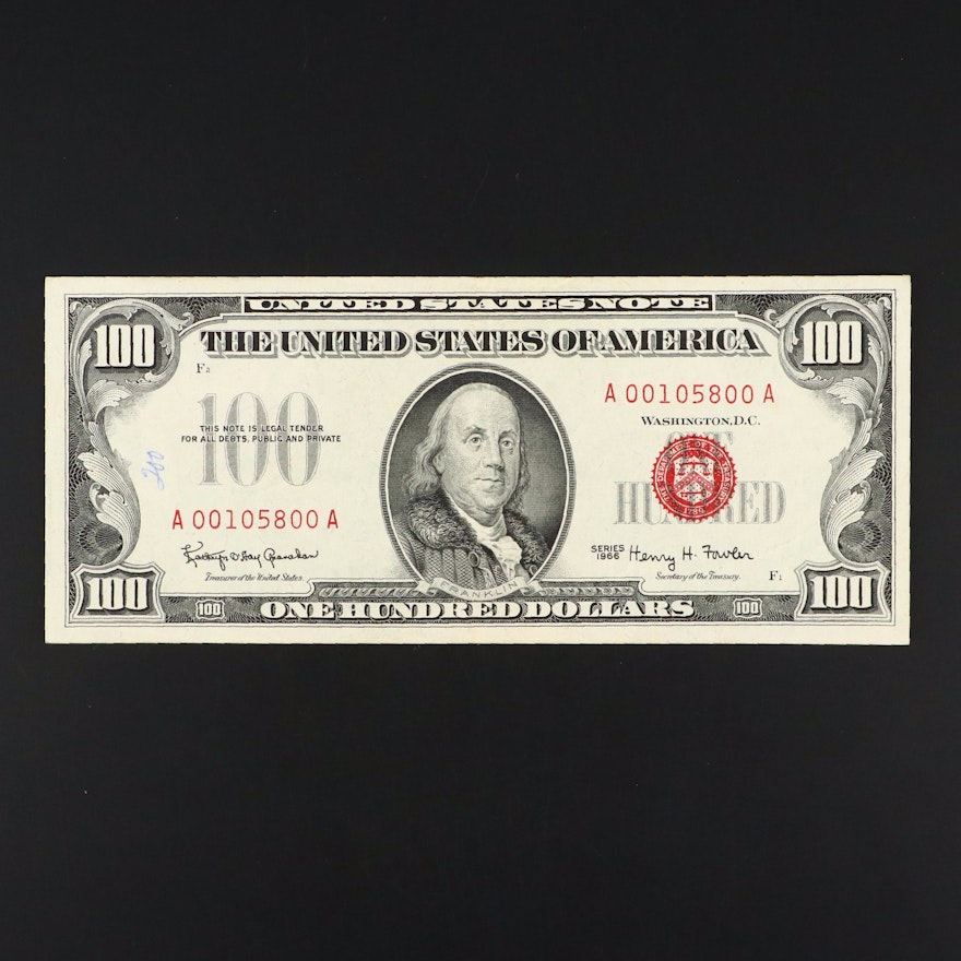 1966 $100 United States Note With Red Seal