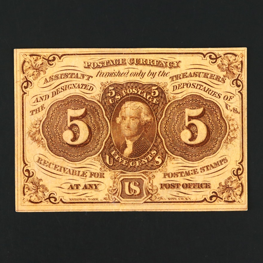 1862 First Issue United States Five Cent Fractional Currency Note