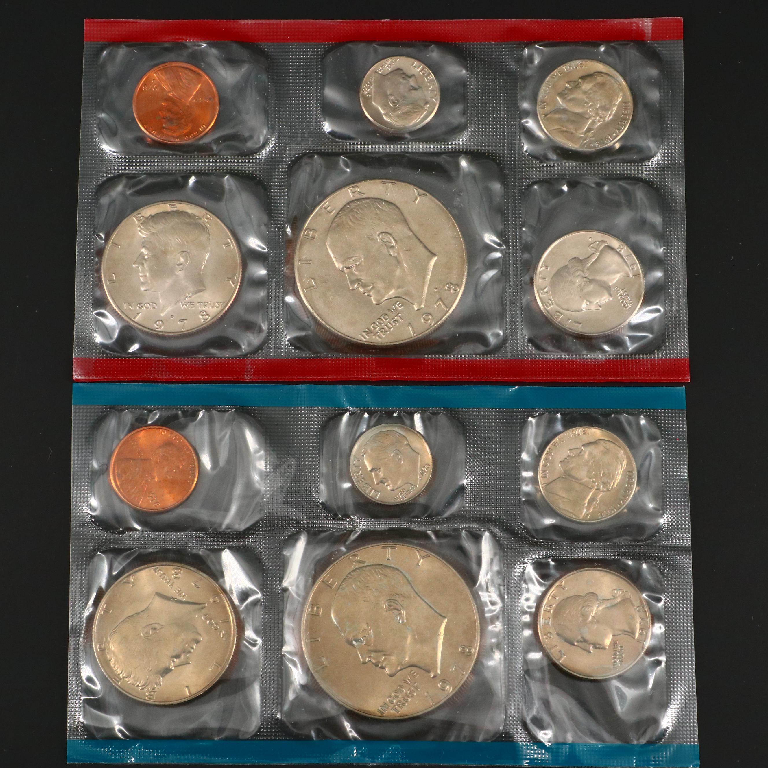Twelve United States Uncirculated Mints Sets Including 1965 Special Mint Set