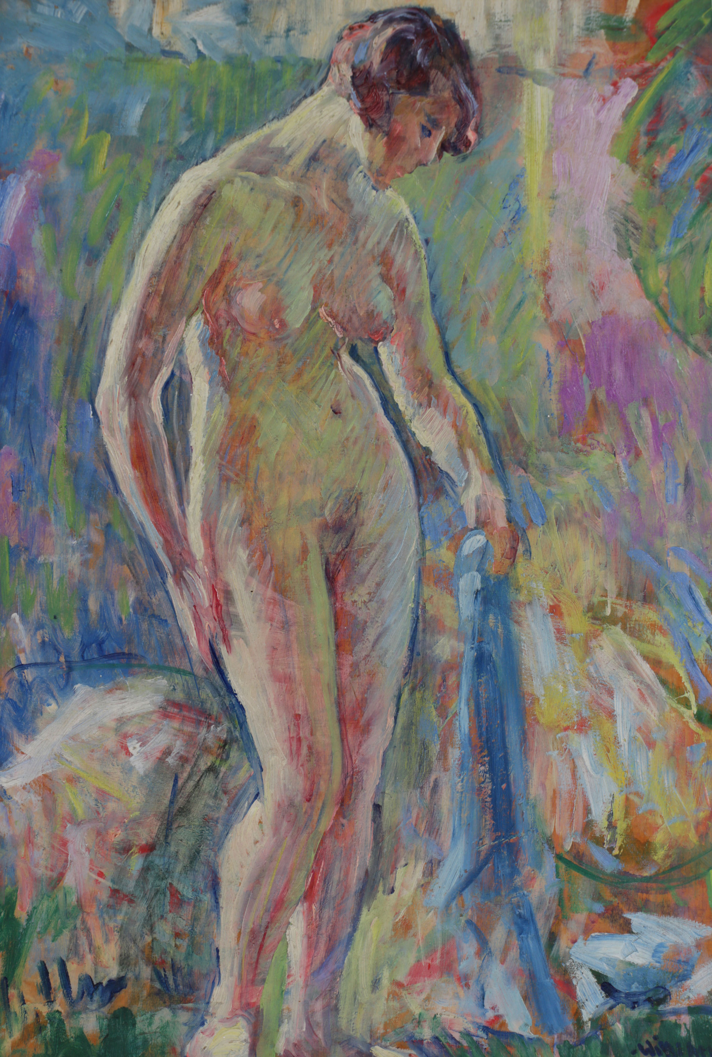 William Malherbe Post Impressionist Figure Painting "Etude de Nu", 1925