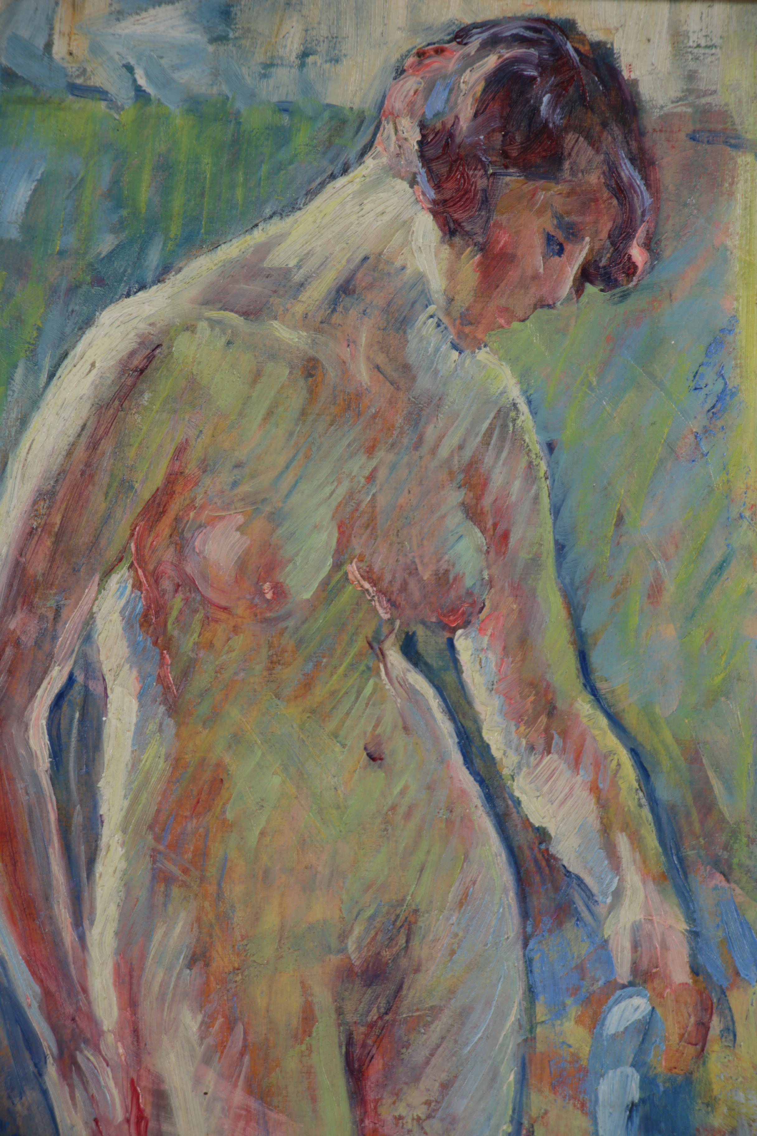 William Malherbe Post Impressionist Figure Painting "Etude de Nu", 1925