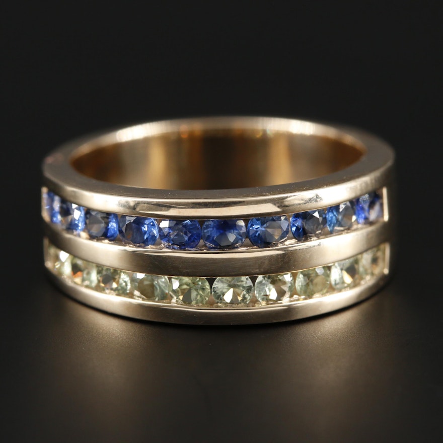 9K Yellow Gold Sapphire Ring