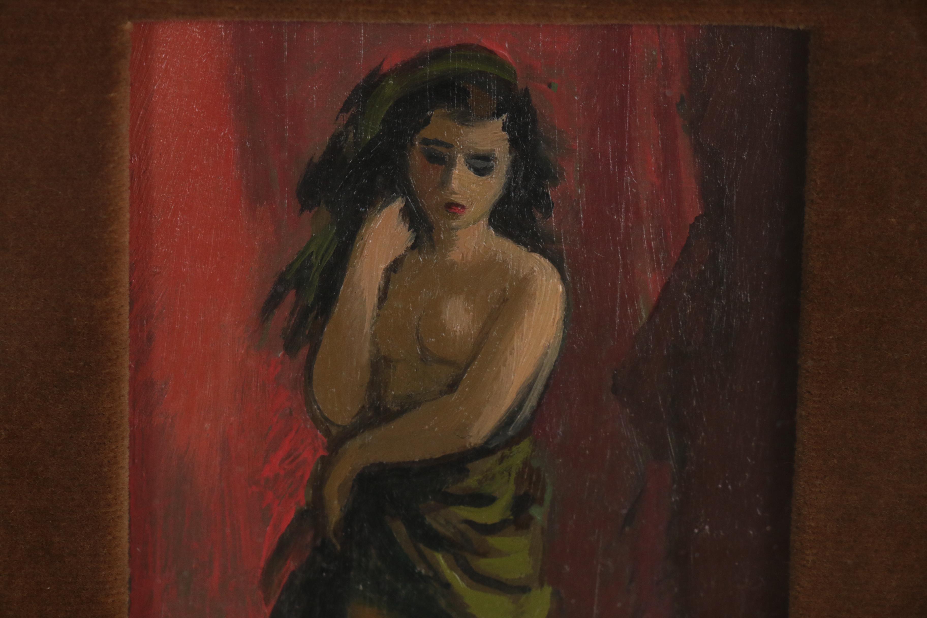 Adolf Konrad Oil Painting of Female Nude, Late 20th Century