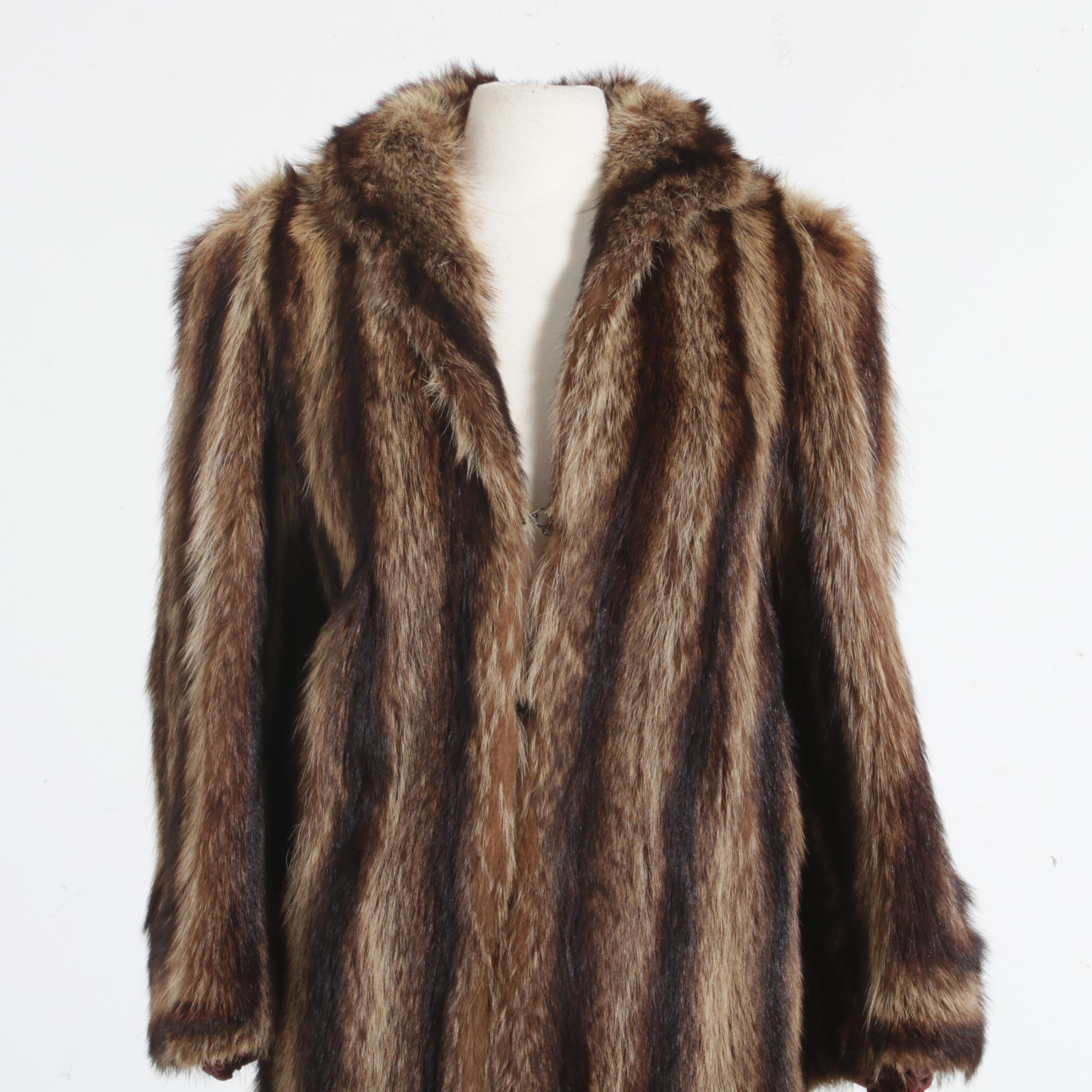 Raccoon Fur Coat from Grossman's Fine Furs, Vintage