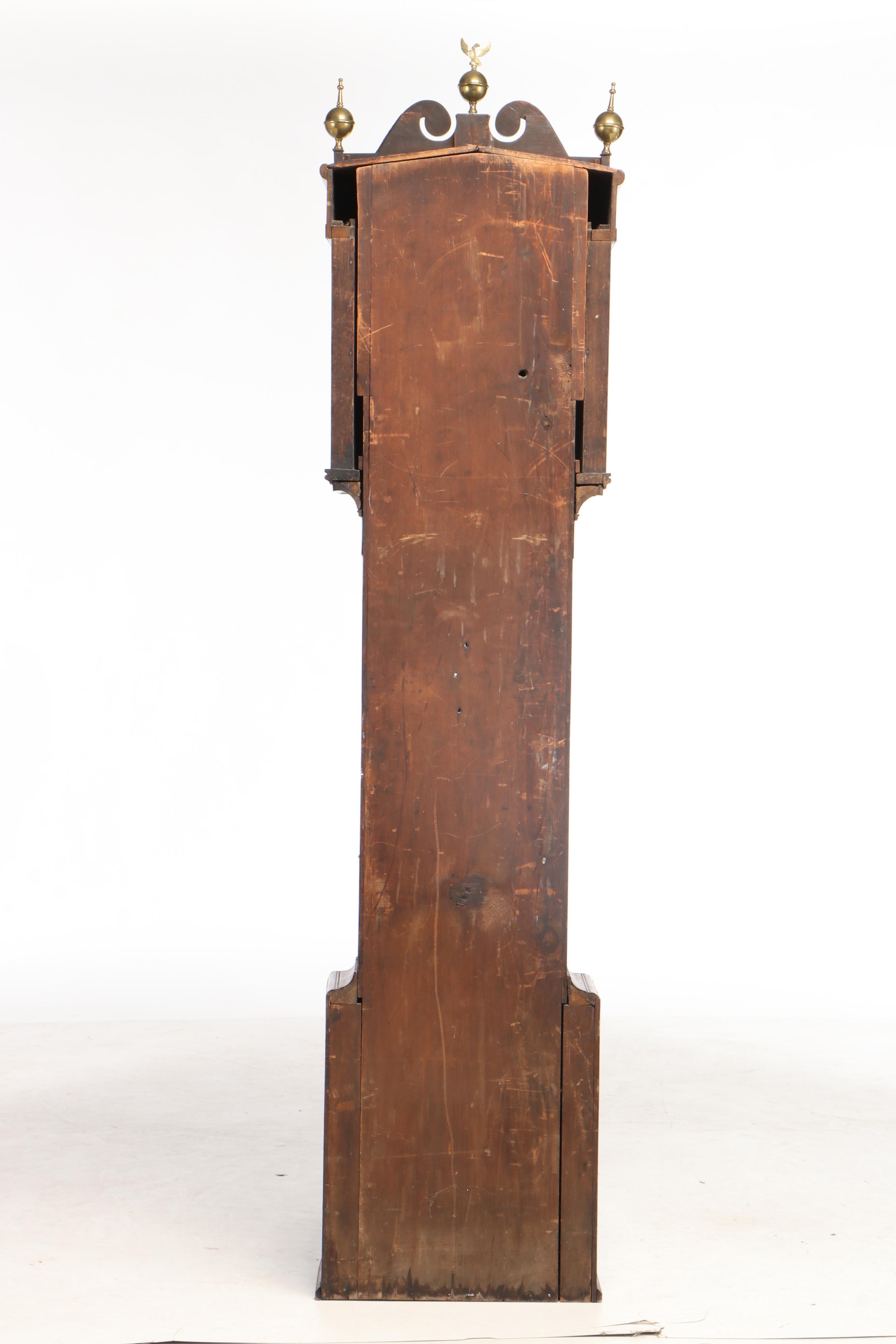 George Ellis, Mahogany-Crossbanded Oak and Marquetry Longcase Clock, circa 1840