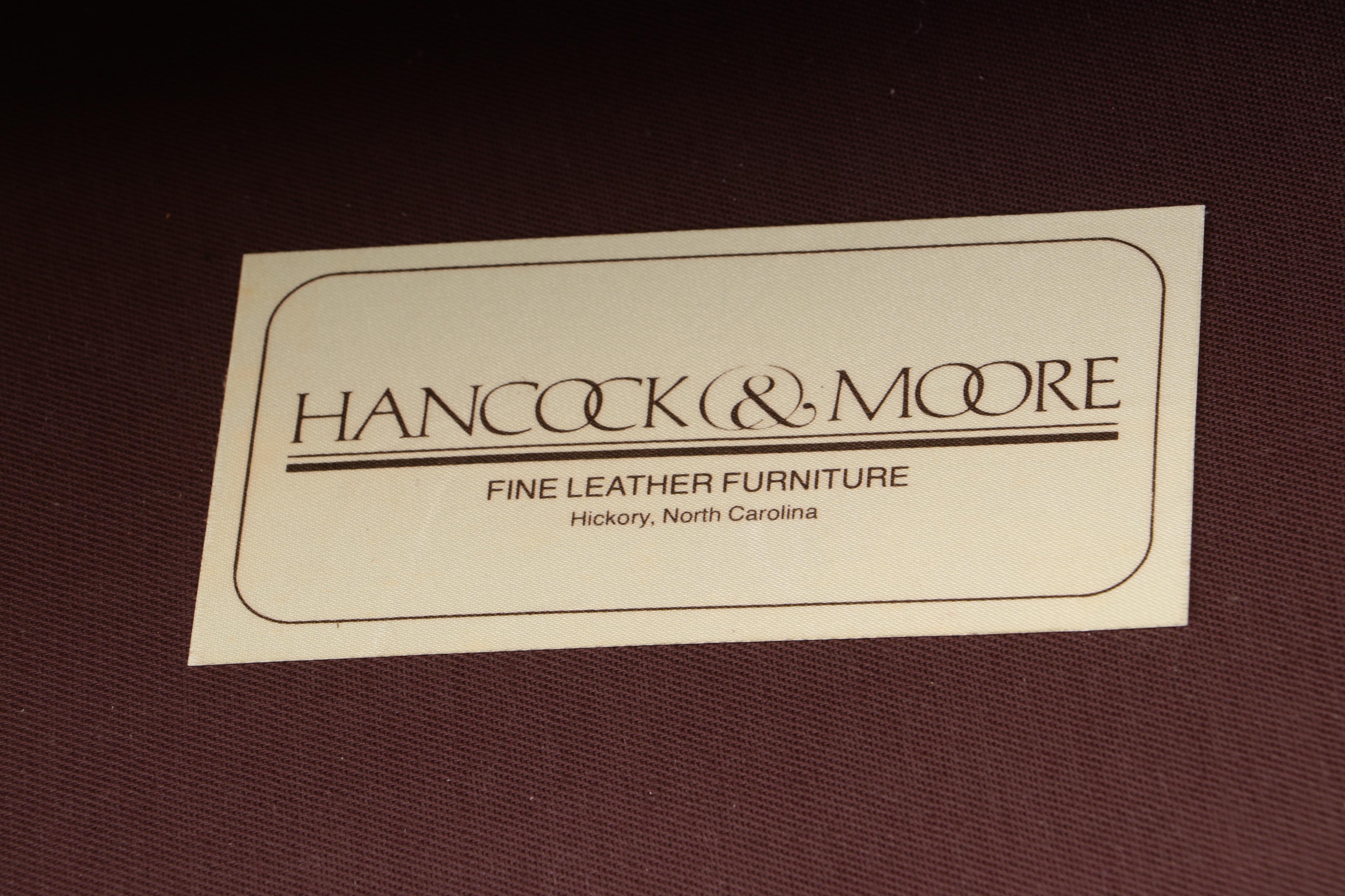 Hancock and Moore, Leather Wingback Chair and Ottoman, Late 20th Century