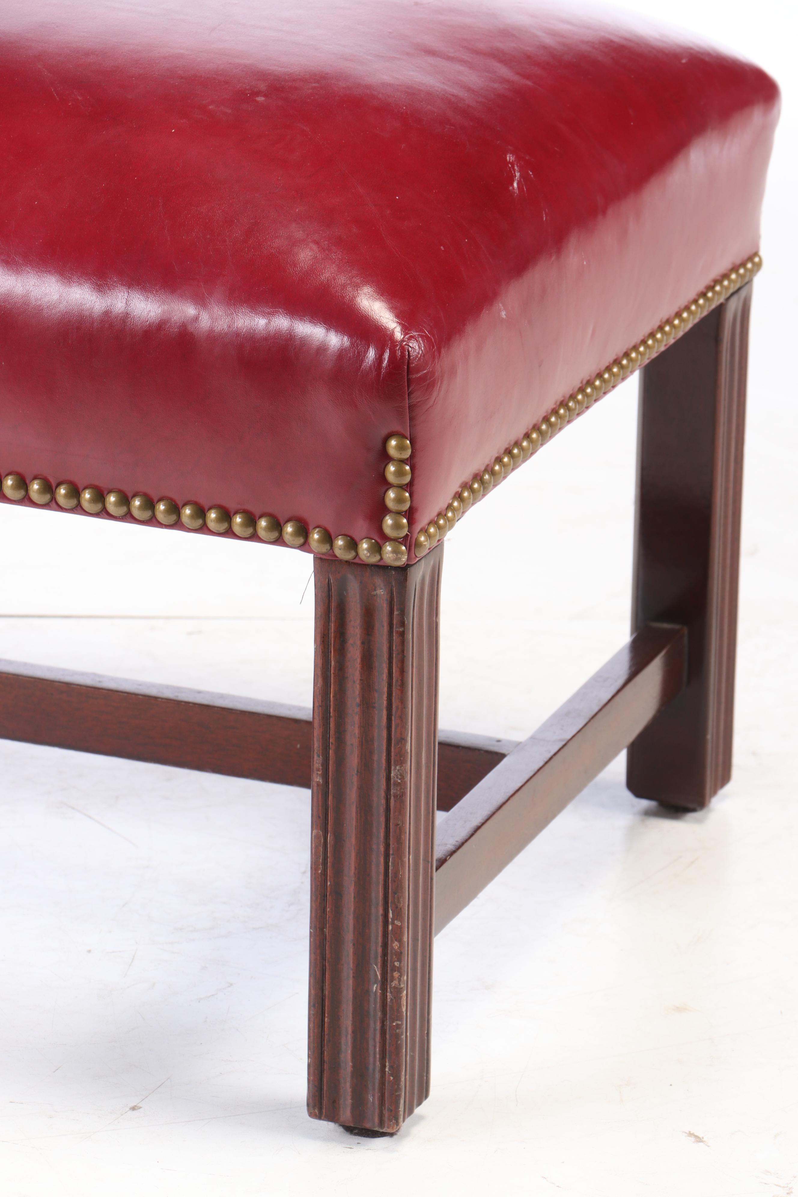 Hancock and Moore, Leather Wingback Chair and Ottoman, Late 20th Century