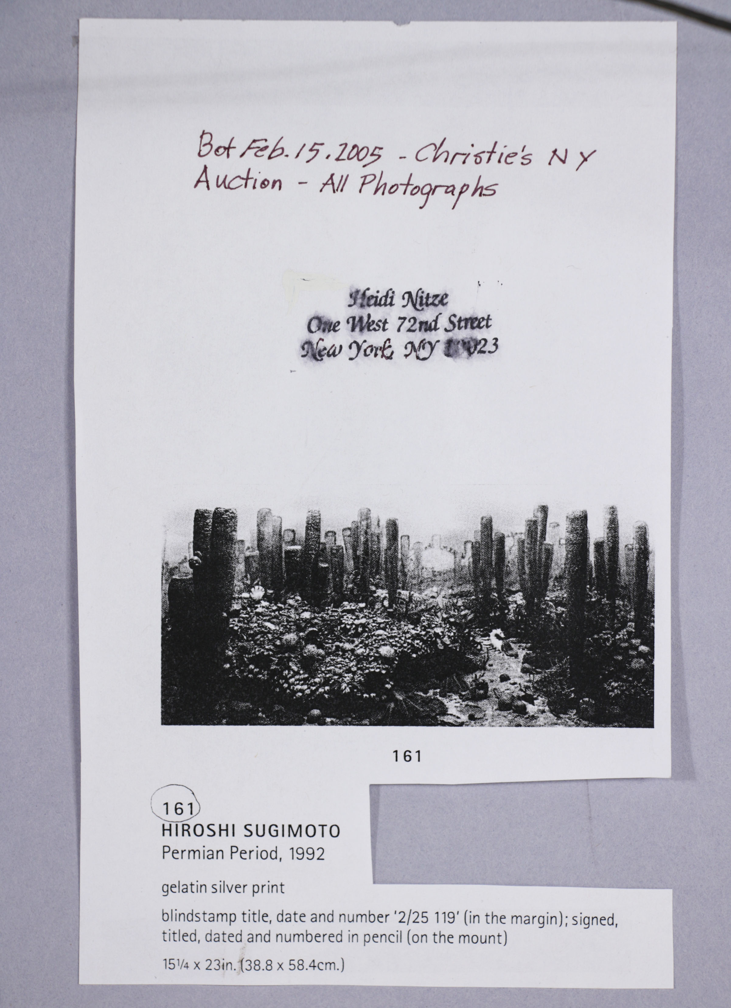 Hiroshi Sugimoto Silver Gelatin Photograph "Permian Period", 1992