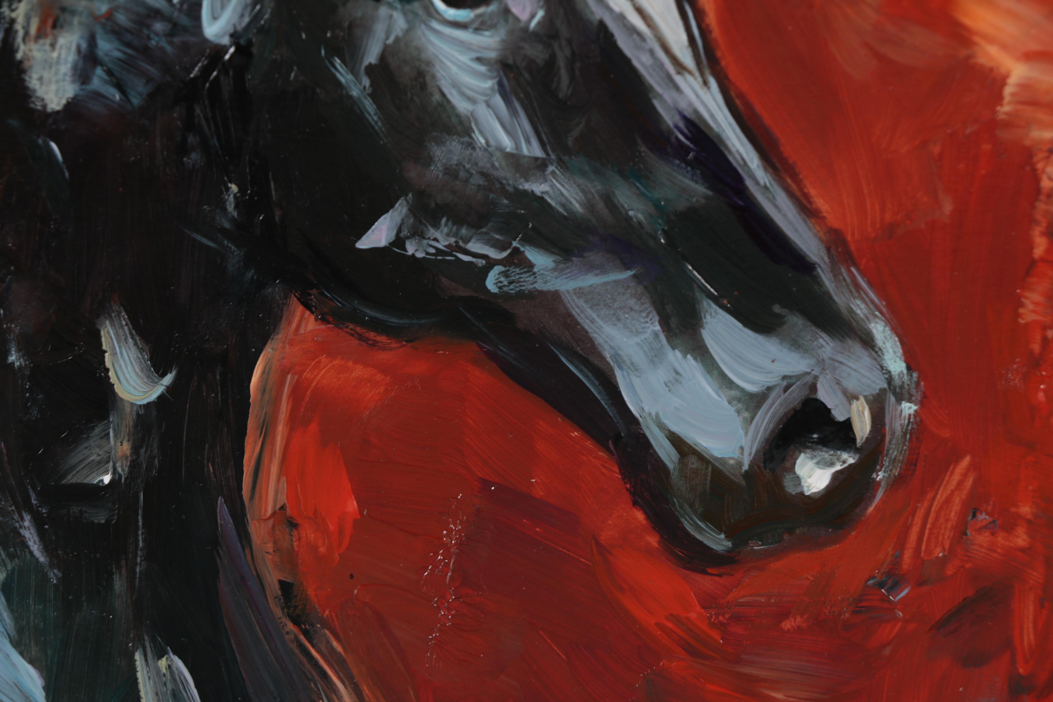 Adam Deda Oil Painting "Black Horse"
