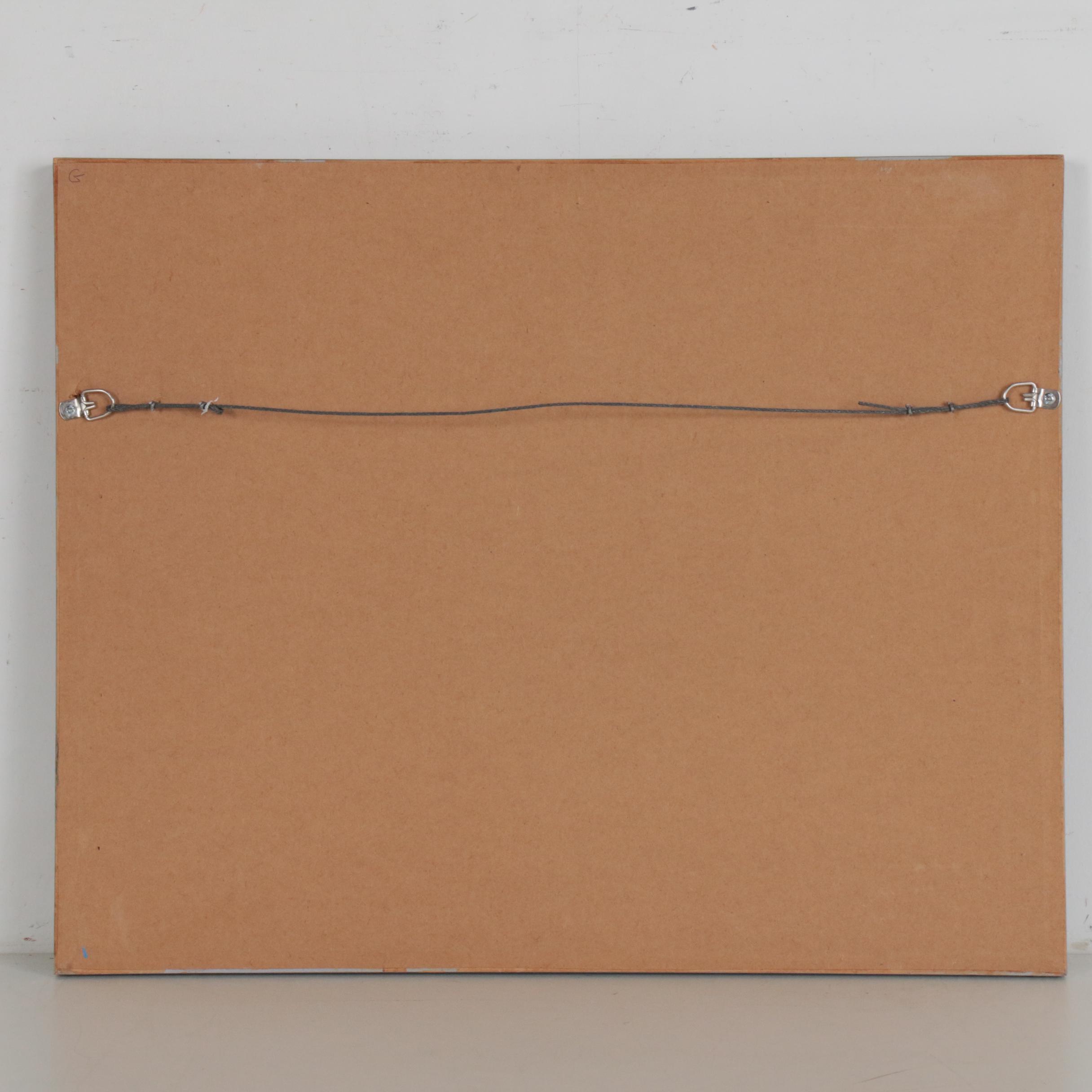 Watercolor Painting of Harbor Scene, 1969