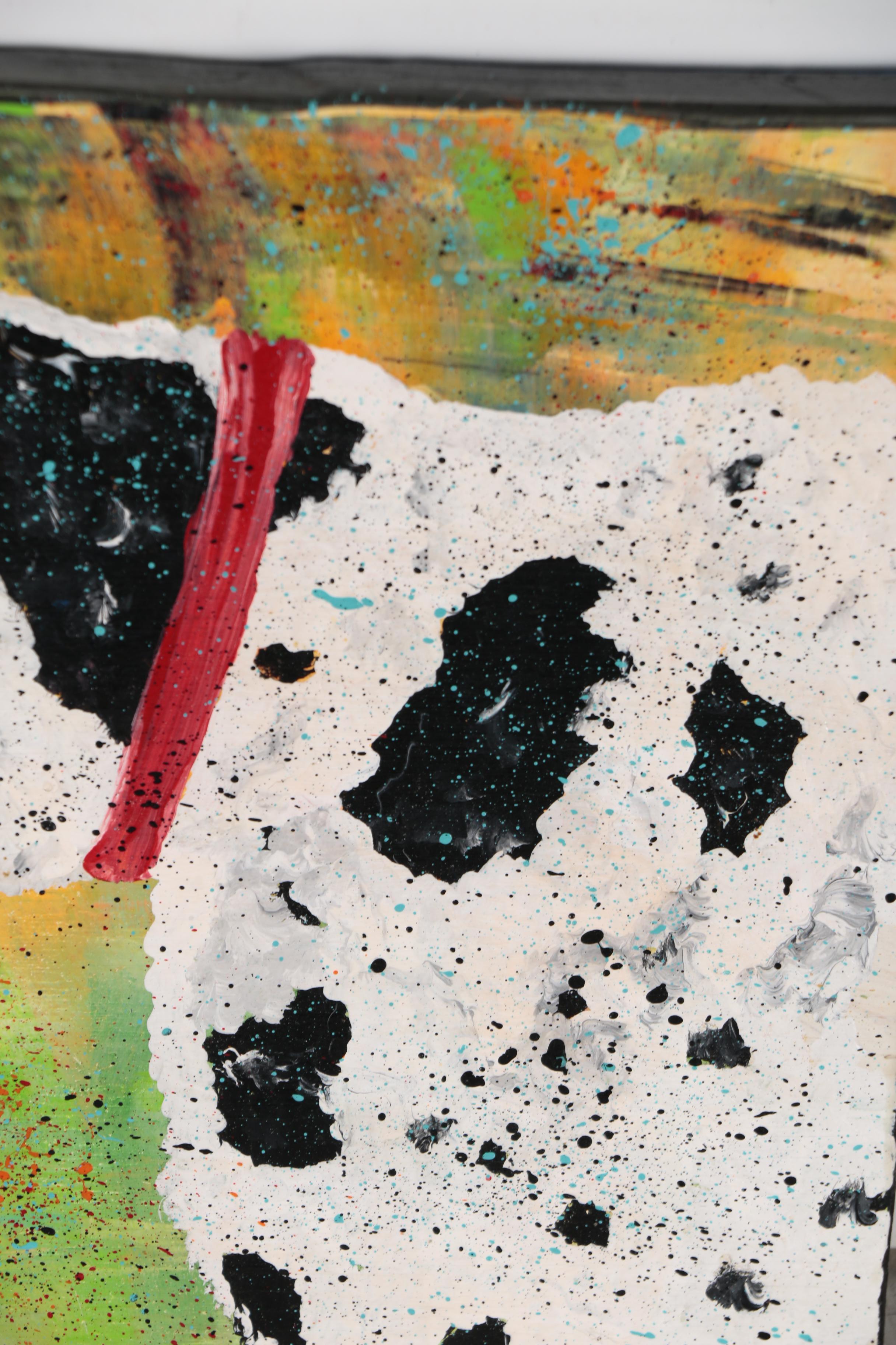 Keno Contemporary Folk Art Acrylic Painting "Great Dane"