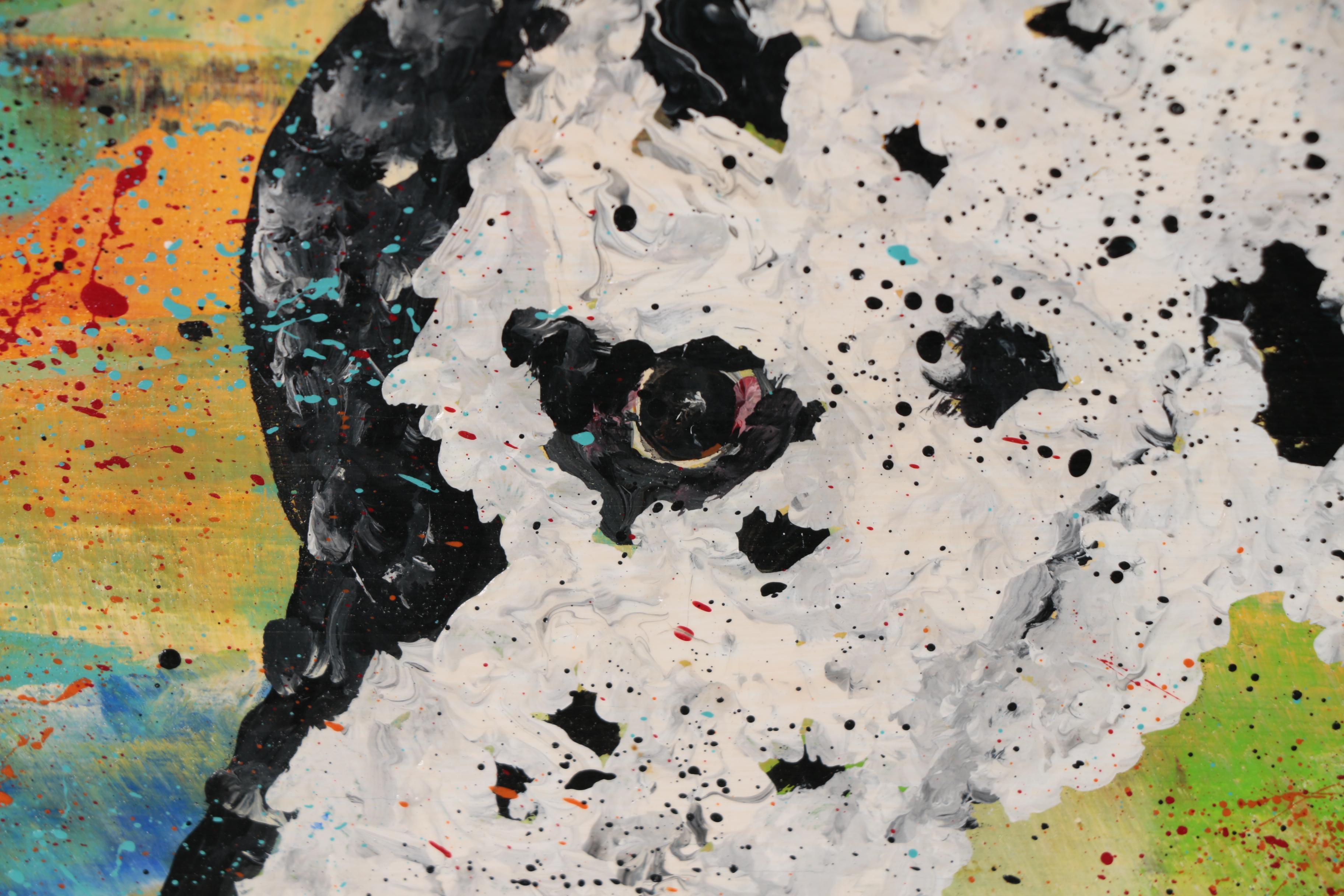 Keno Contemporary Folk Art Acrylic Painting "Great Dane"