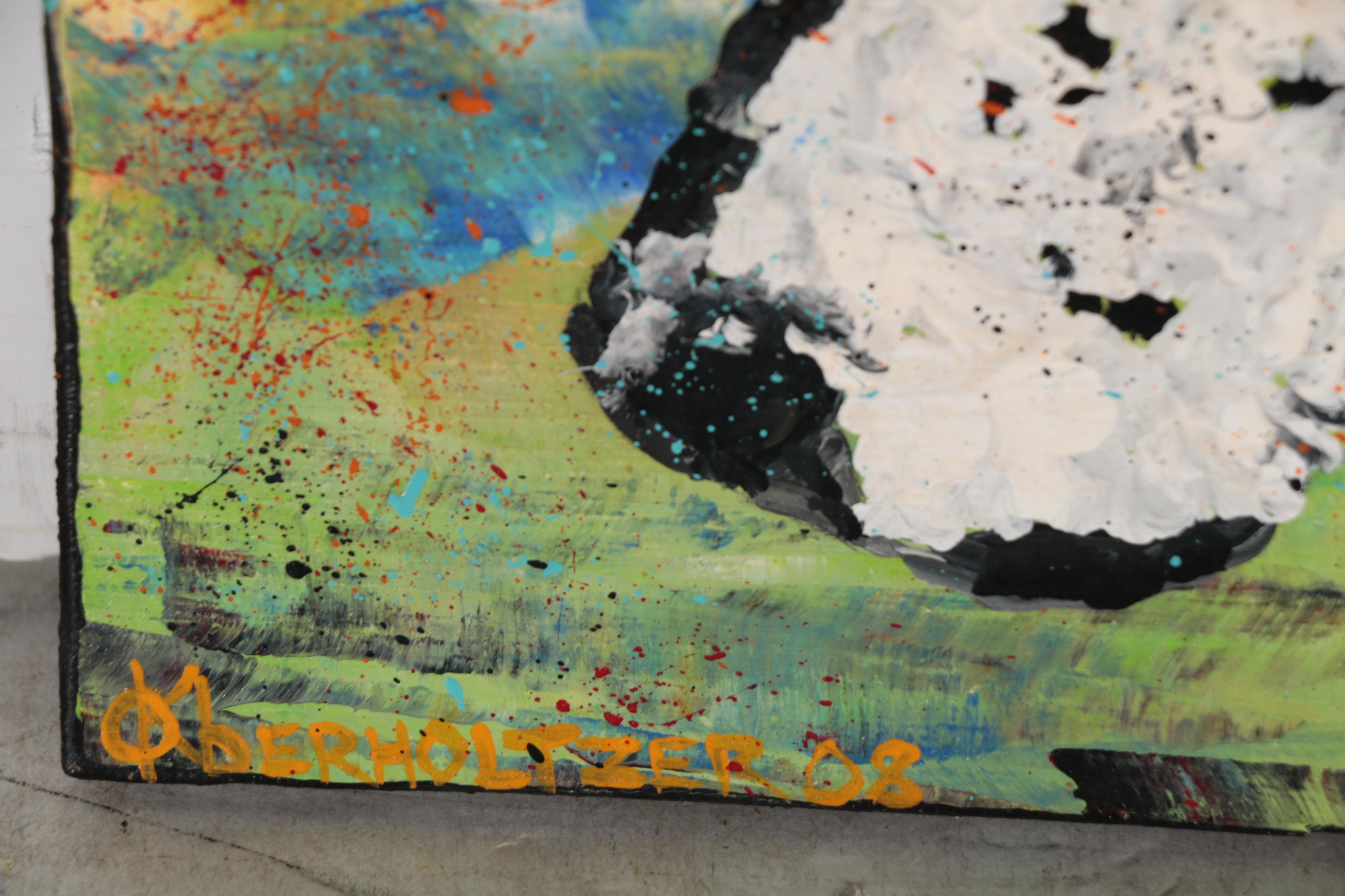 Keno Contemporary Folk Art Acrylic Painting "Great Dane"