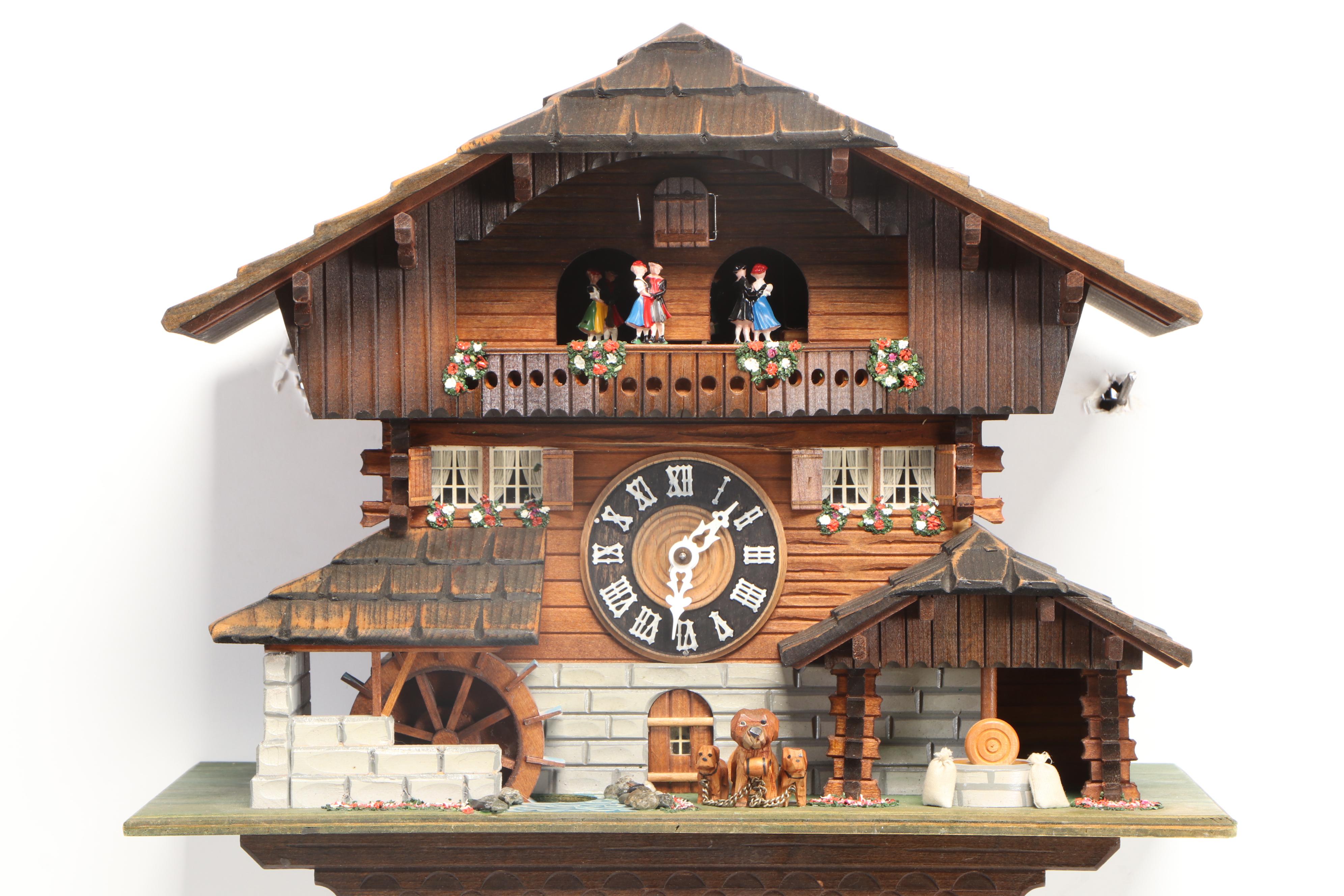 Chalet Cuckoo Clock with Cuendet Swiss Musical Movement, Late 20th Century