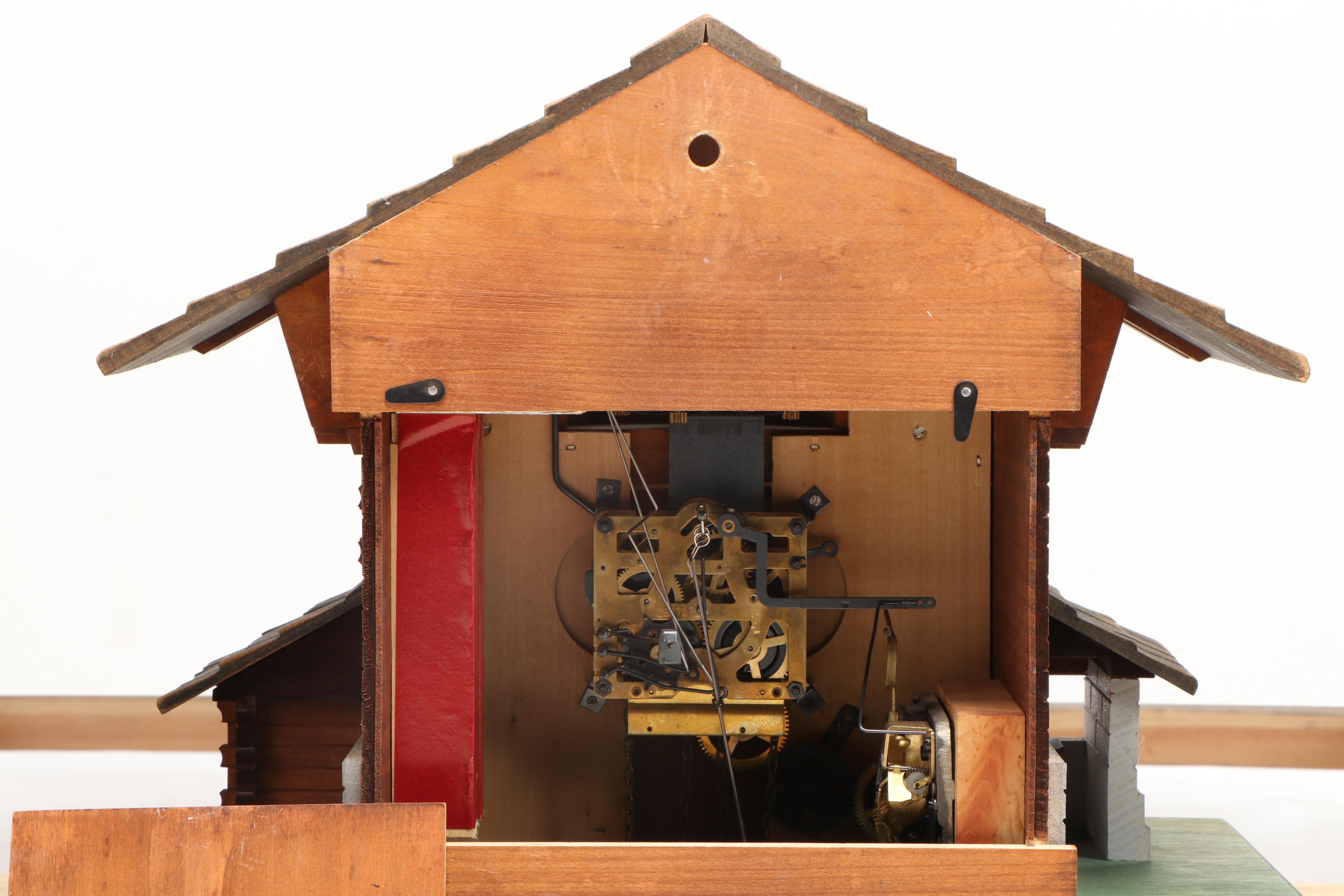 Chalet Cuckoo Clock with Cuendet Swiss Musical Movement, Late 20th Century