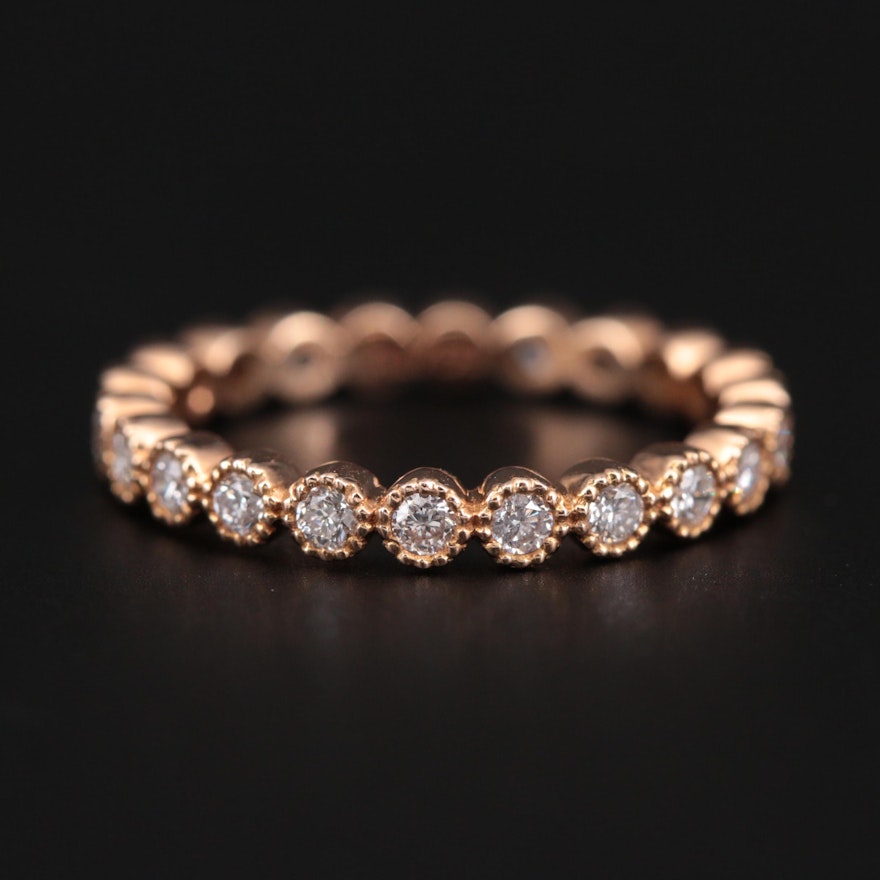 18K Rose Gold Diamond Eternity Band