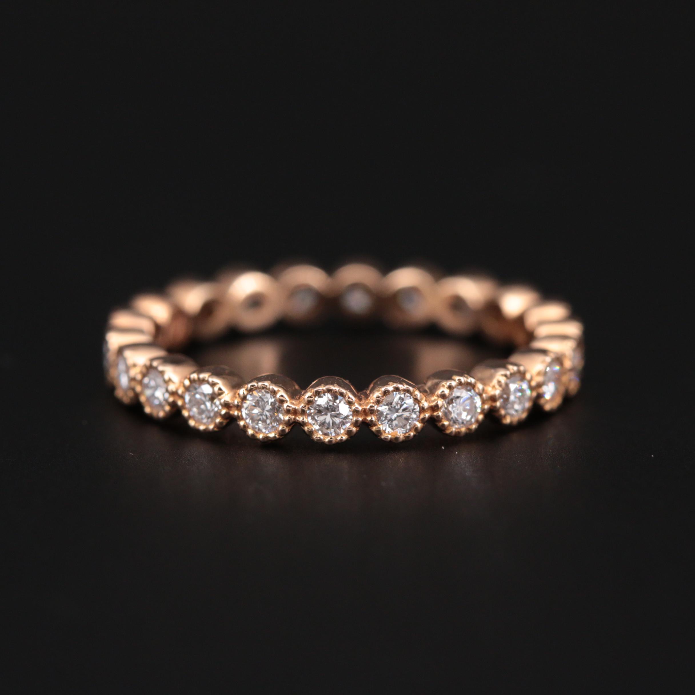 18K Rose Gold Diamond Eternity Band