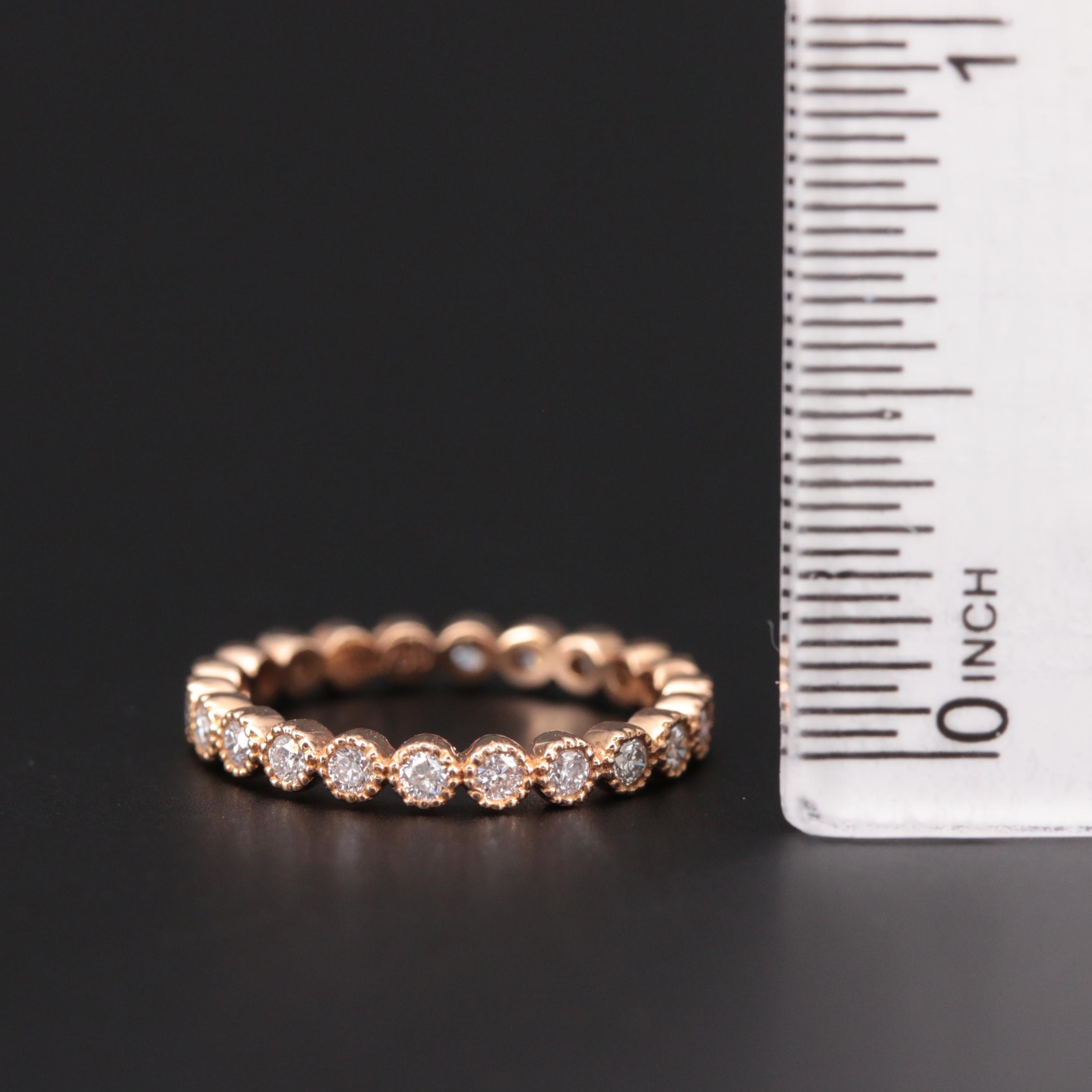 18K Rose Gold Diamond Eternity Band