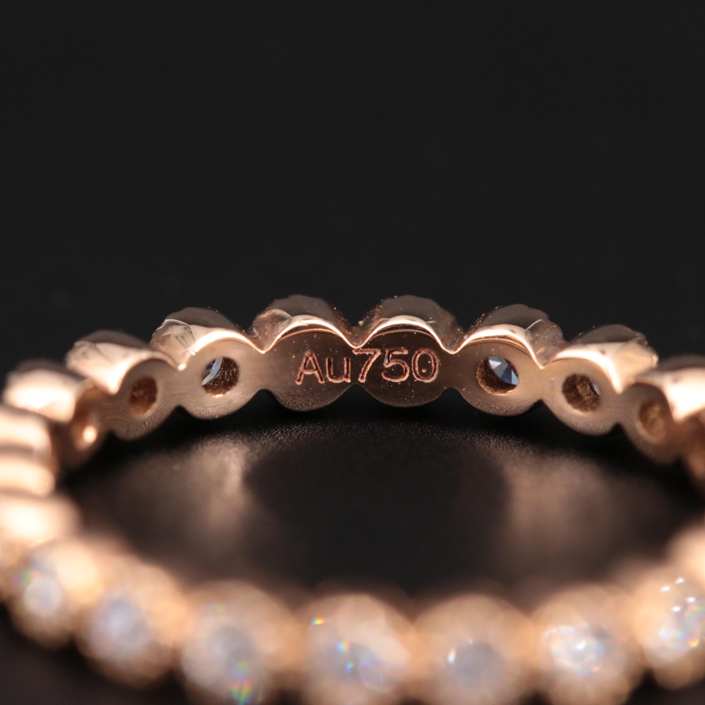 18K Rose Gold Diamond Eternity Band