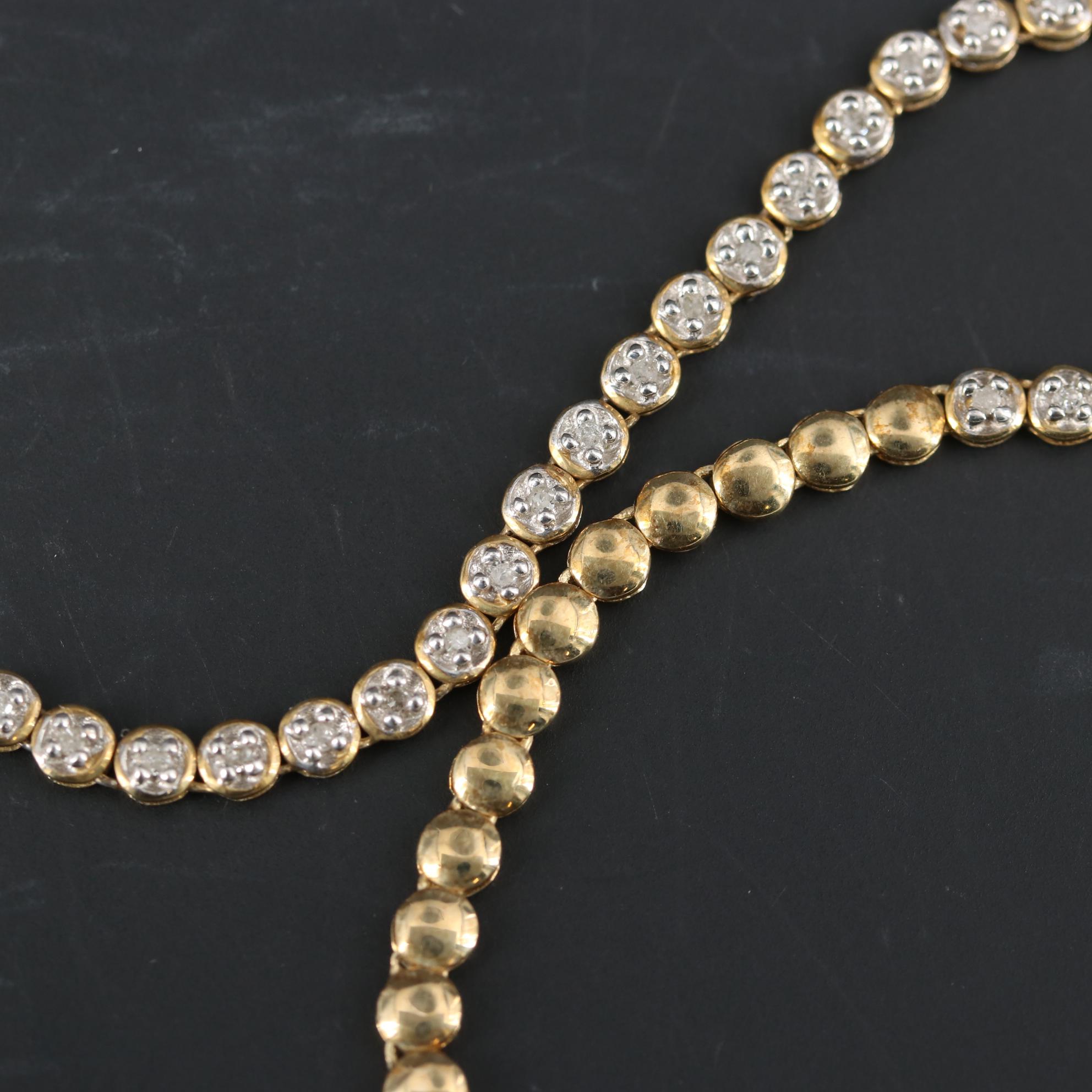 9K Yellow Gold Diamond Necklace