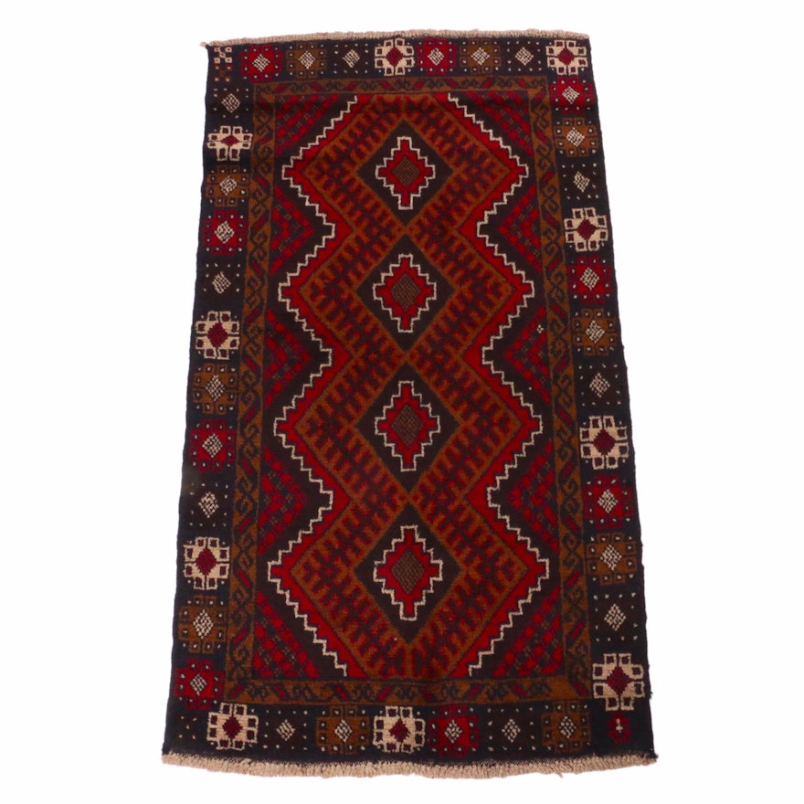 3'6 x 6'5 Hand-Knotted Afghani Baluch Rug