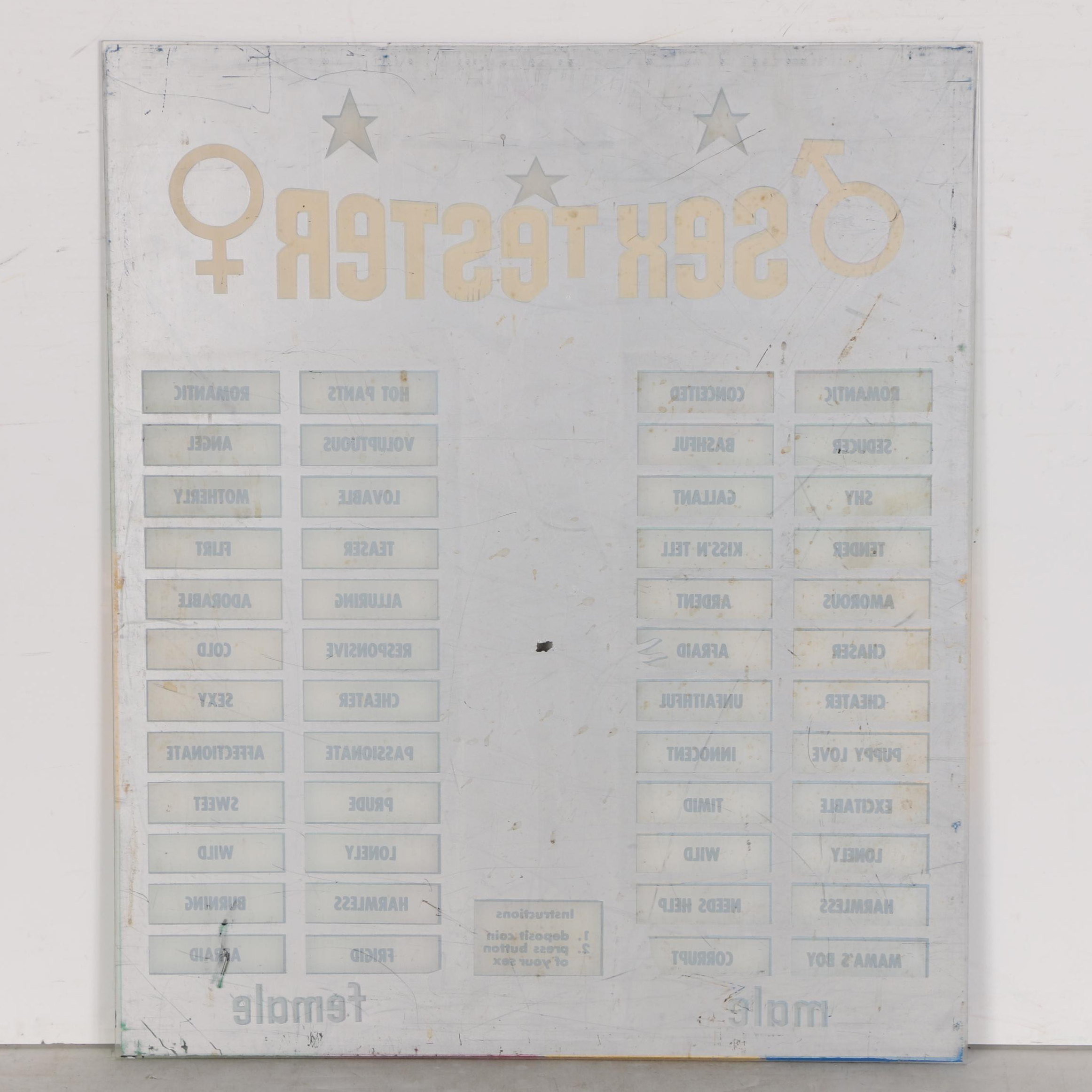 Urban Industries "Sex Tester" Arcade Game with Additional Display Panel, 1960s