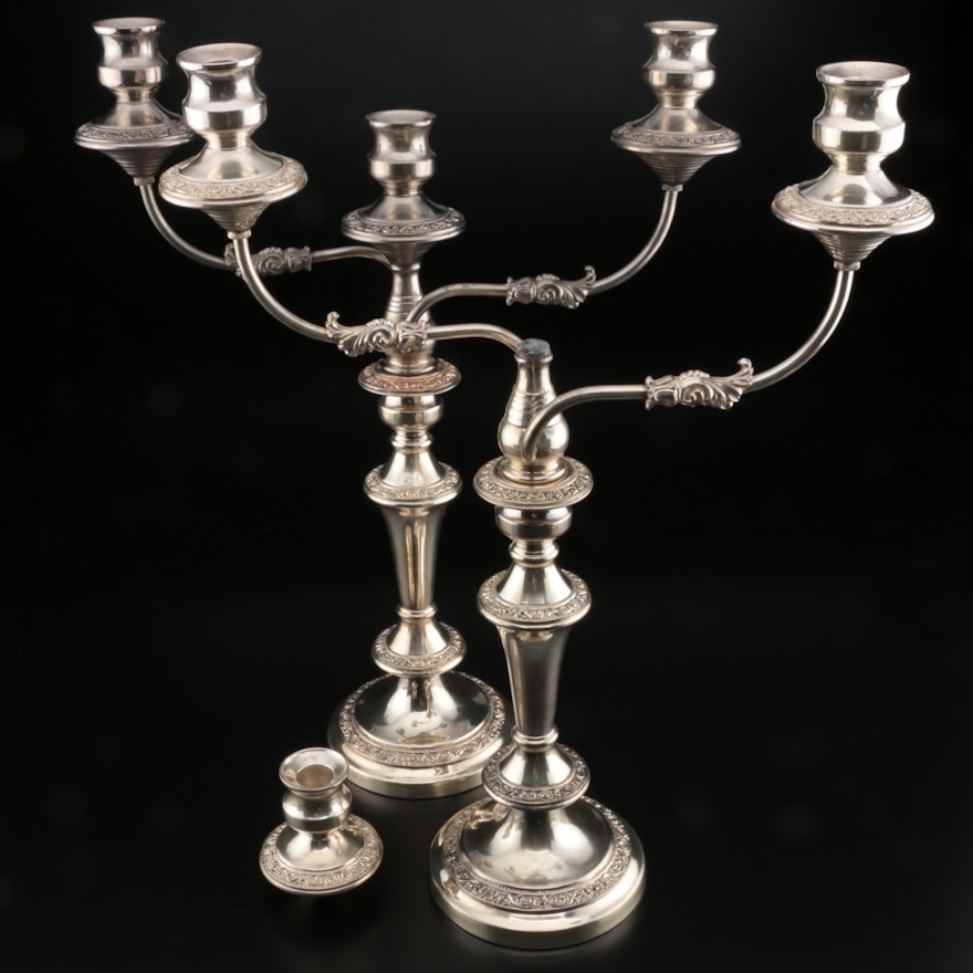 Goldfeder Silver Co. Silver Plate Candelabra, Early 20th Century