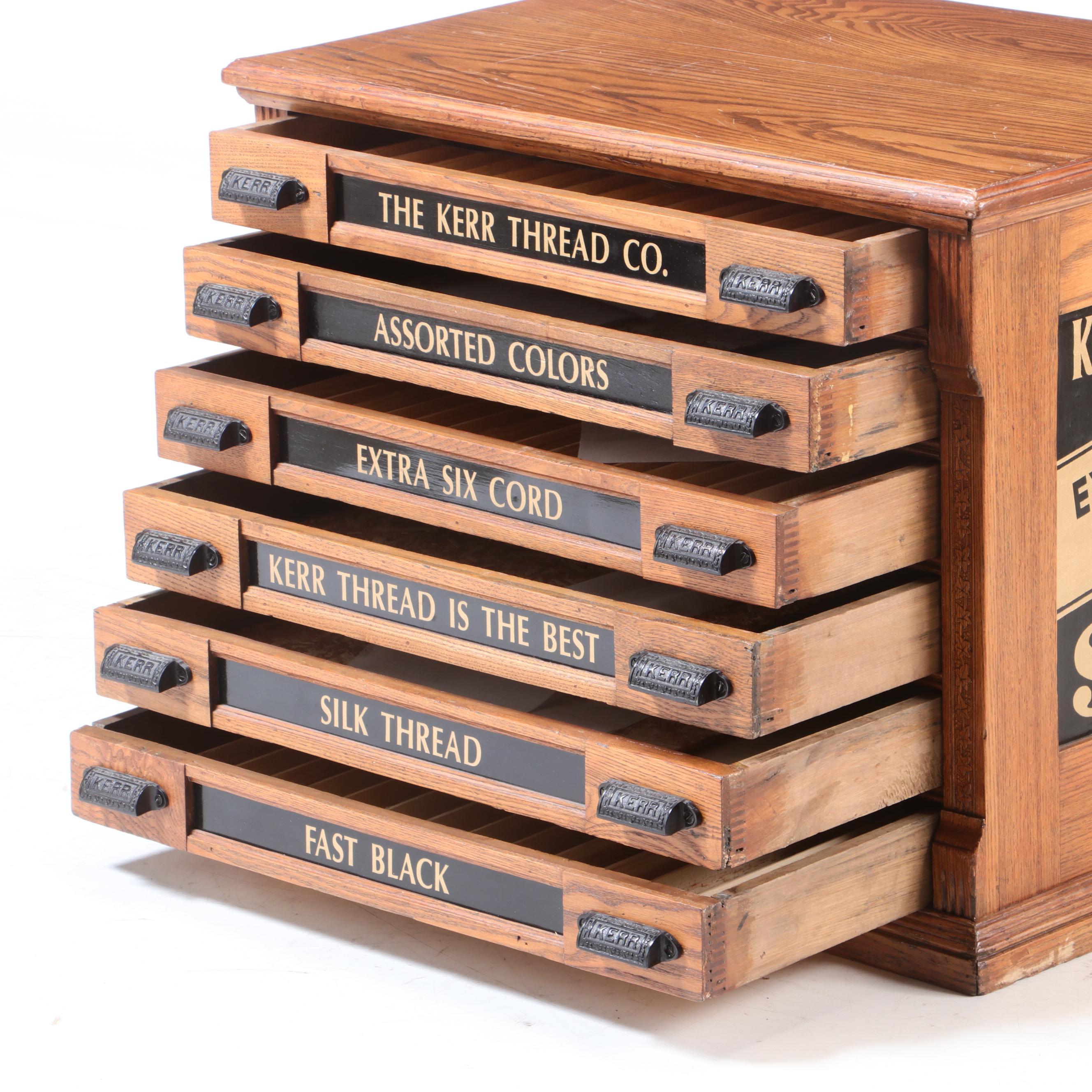 Kerr and Company Oak Spool Cabinet, Early 20th Century and Later