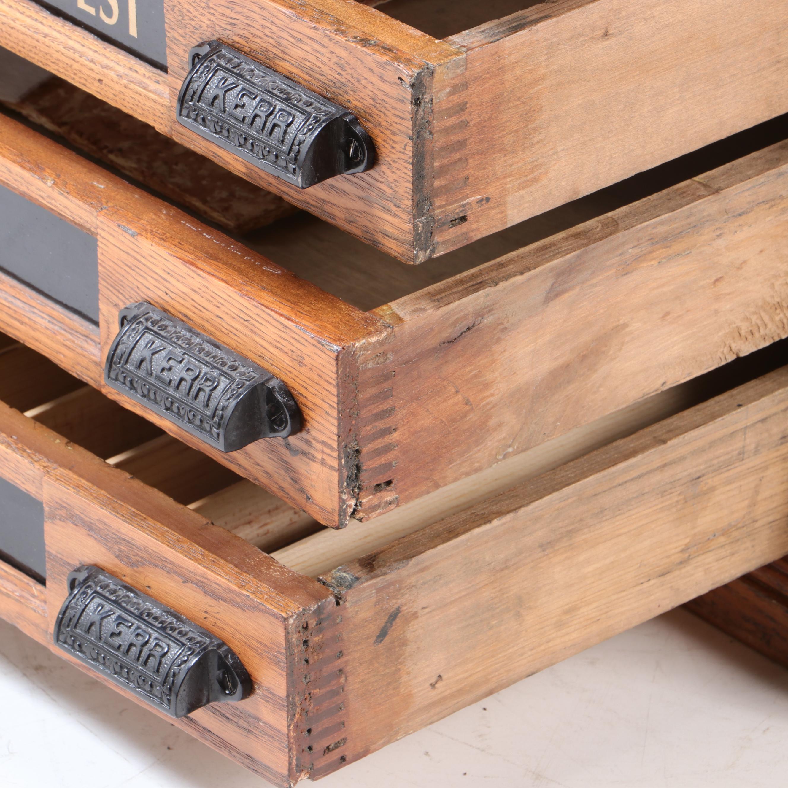 Kerr and Company Oak Spool Cabinet, Early 20th Century and Later