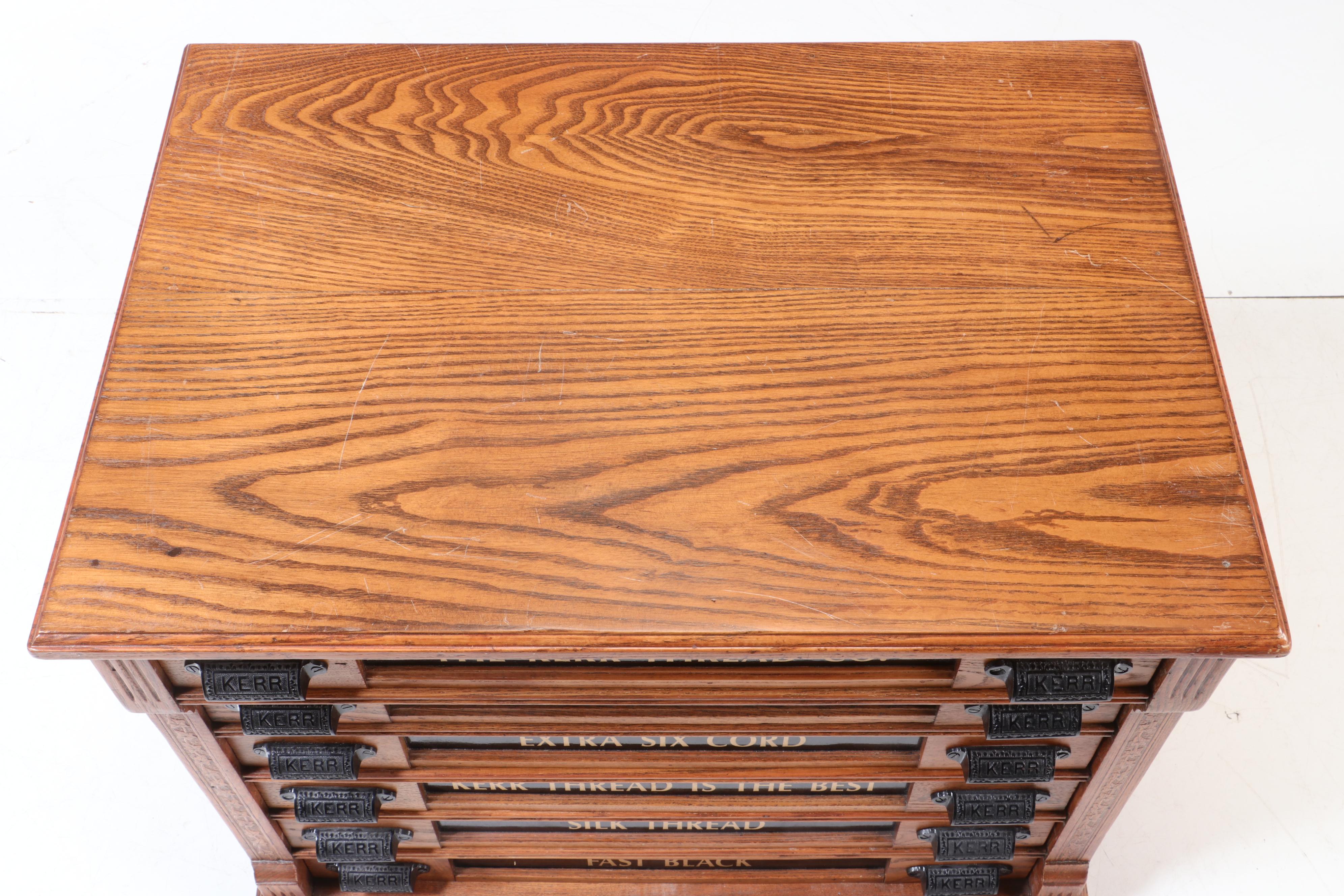 Kerr and Company Oak Spool Cabinet, Early 20th Century and Later