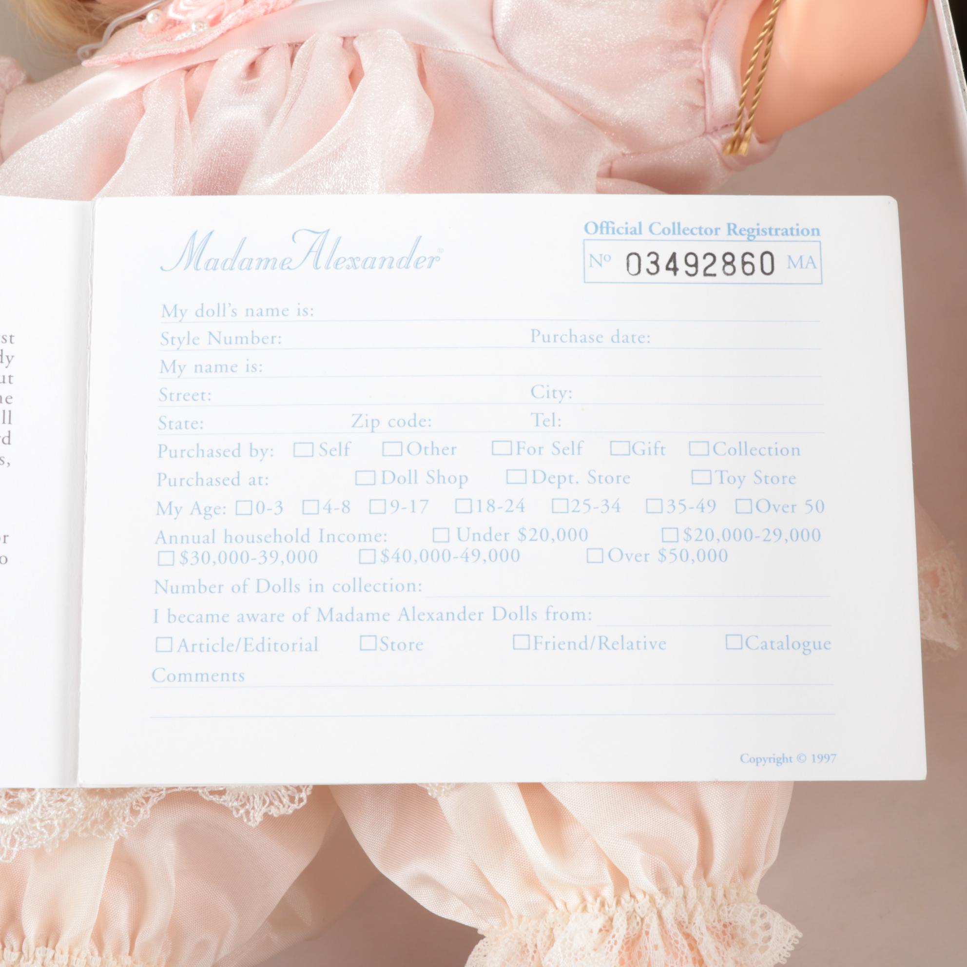 Madame Alexander 15" "Pink Sparkle Pussycat" and 18" "Baby Victoria" Dolls