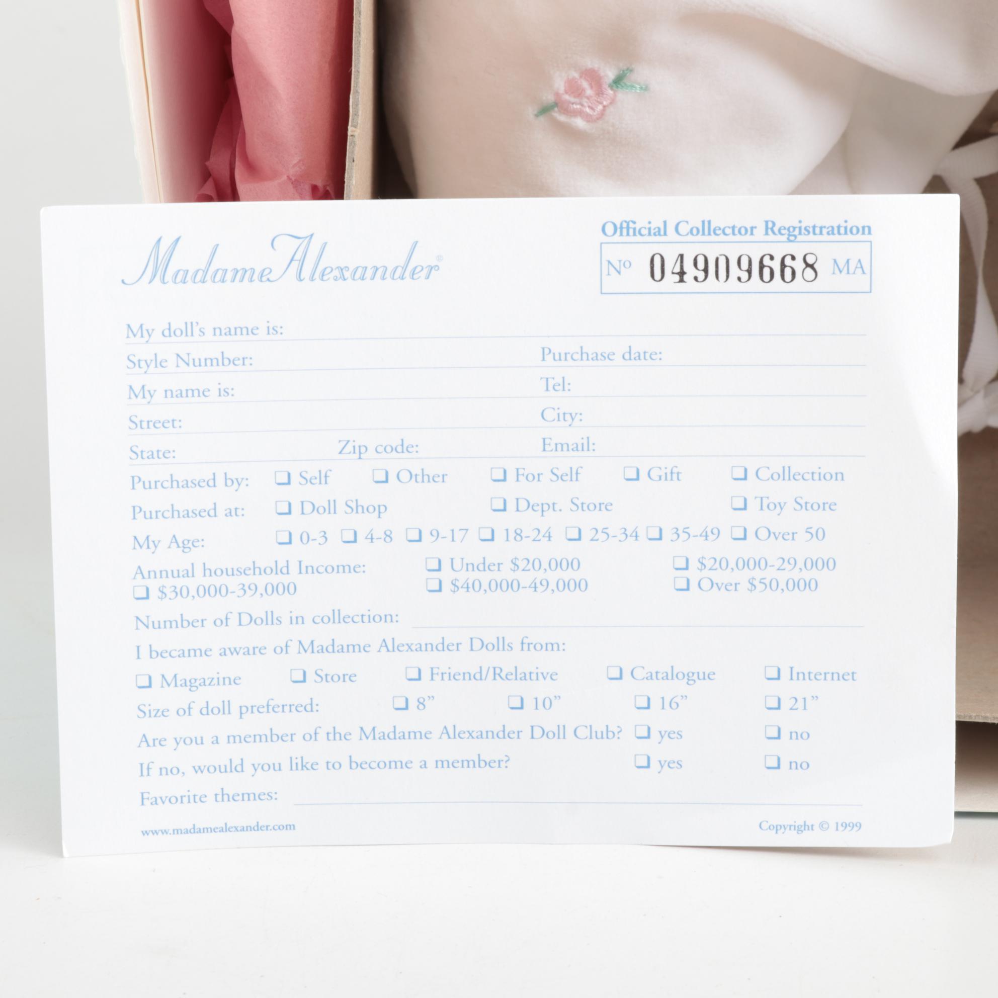 Madame Alexander 15" "Pink Sparkle Pussycat" and 18" "Baby Victoria" Dolls