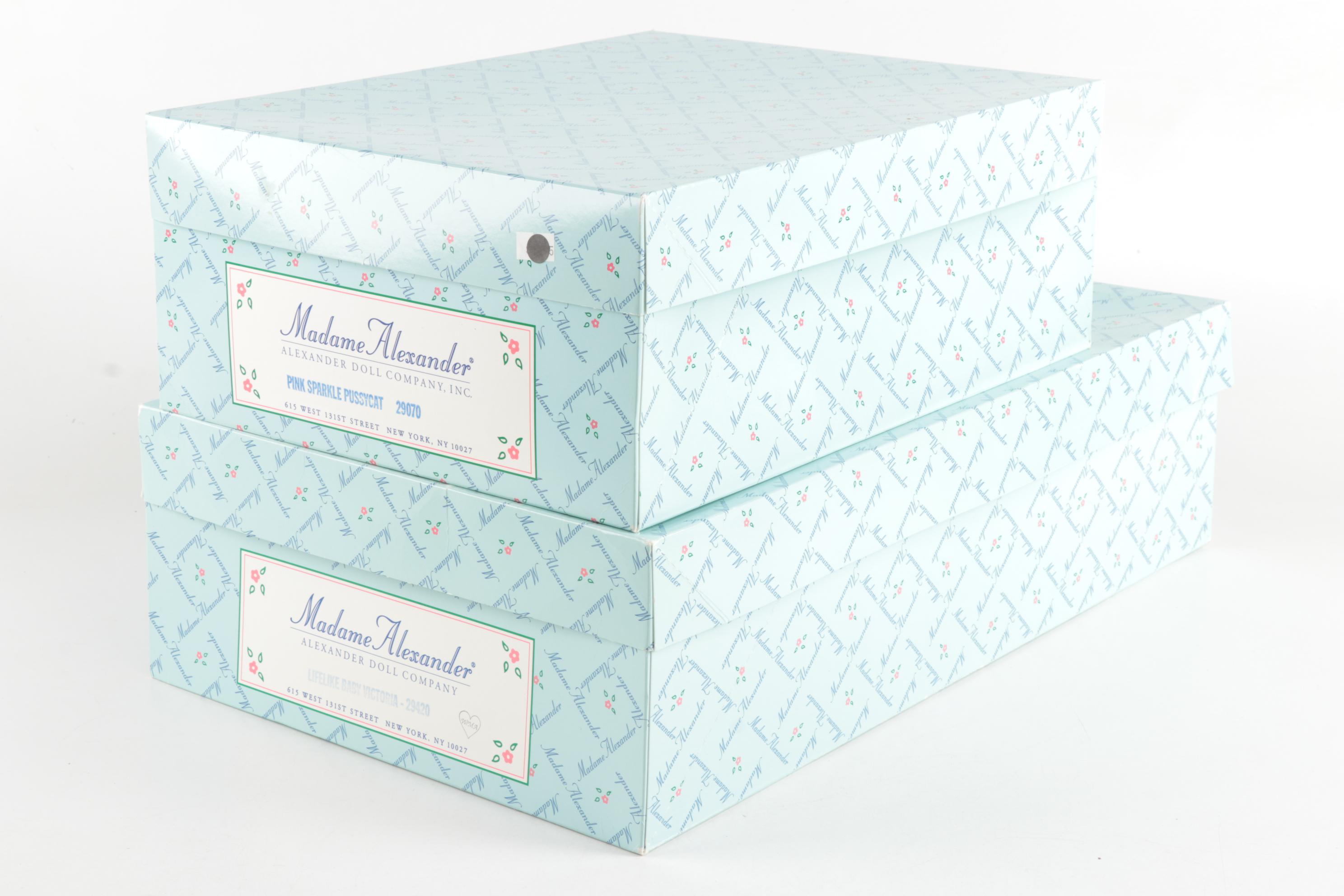 Madame Alexander 15" "Pink Sparkle Pussycat" and 18" "Baby Victoria" Dolls