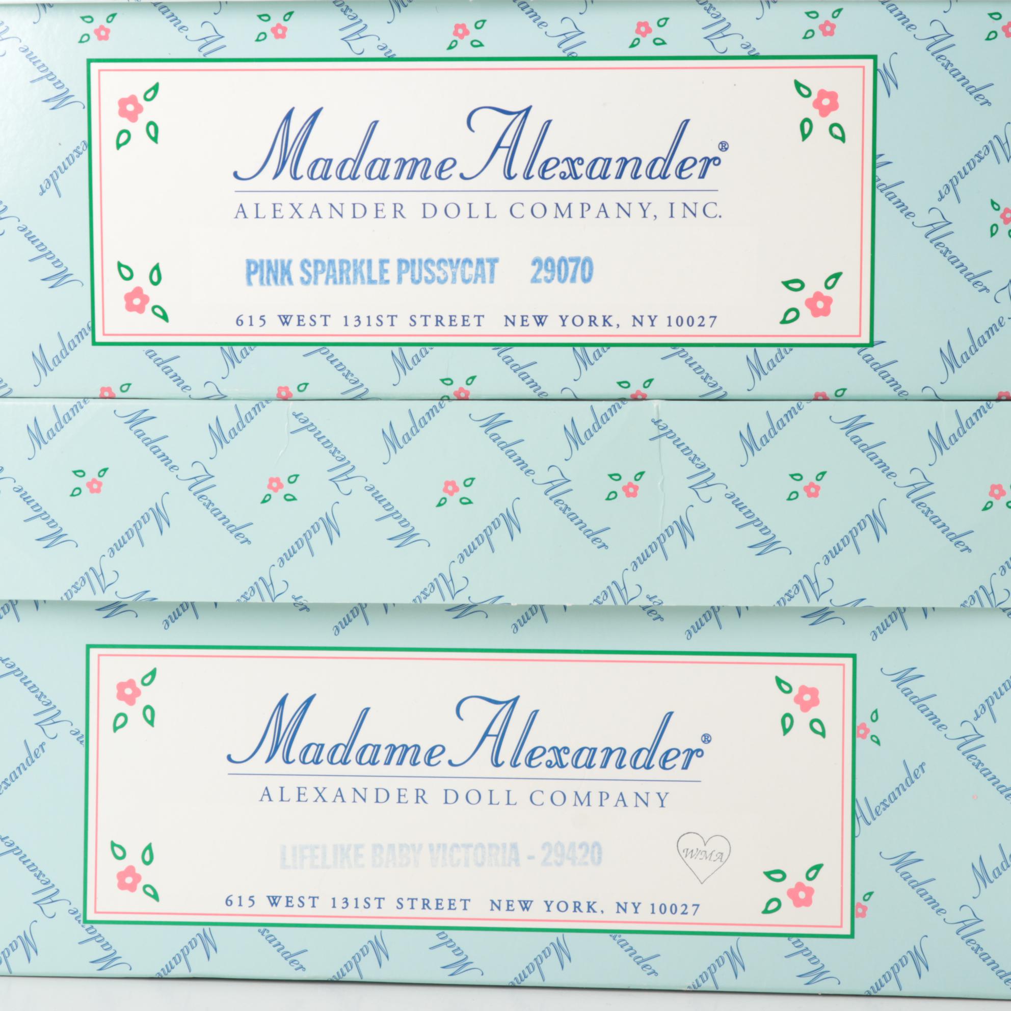 Madame Alexander 15" "Pink Sparkle Pussycat" and 18" "Baby Victoria" Dolls