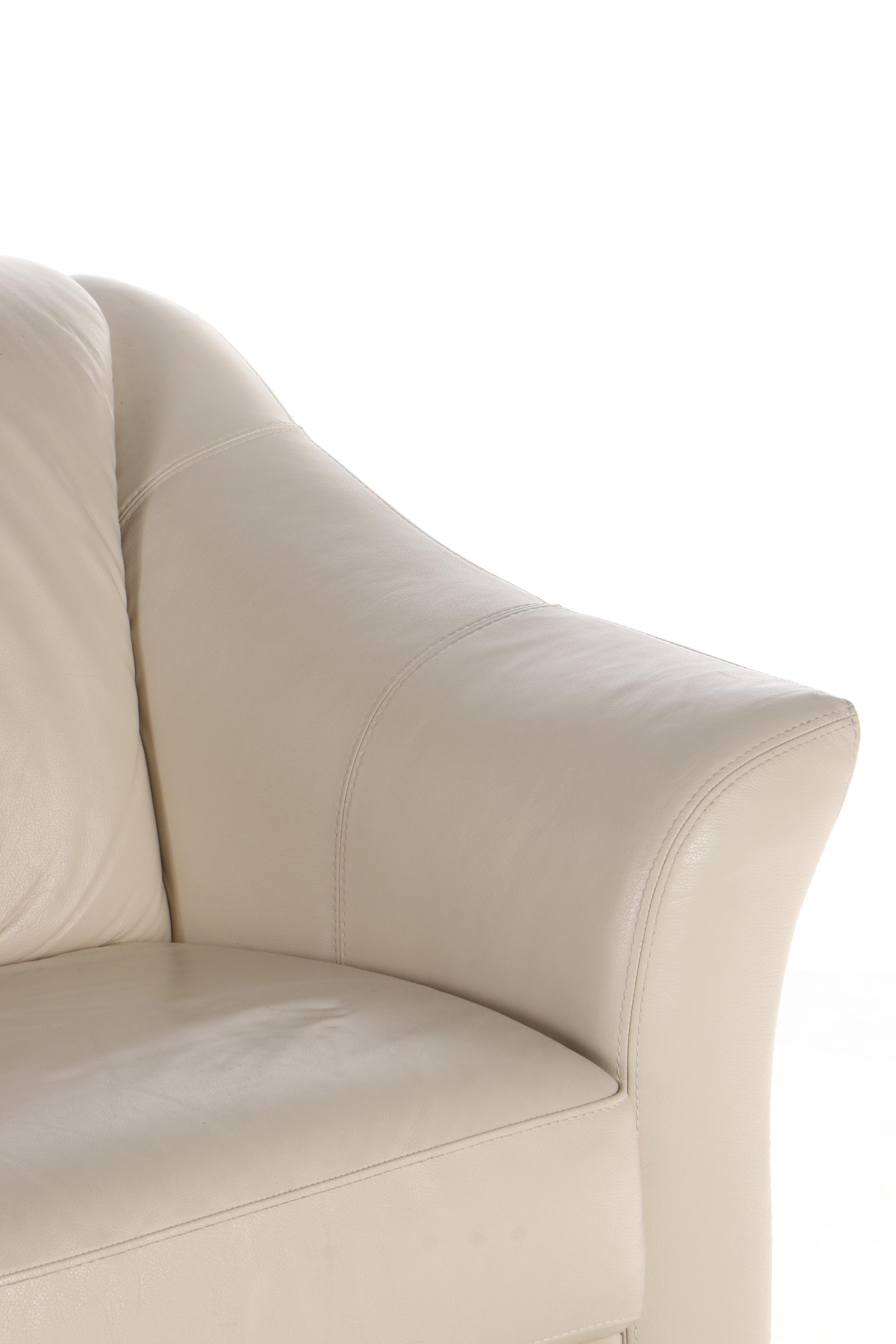 Chateau d'Ax Italian Leather Upholstered Sofa, Contemporary