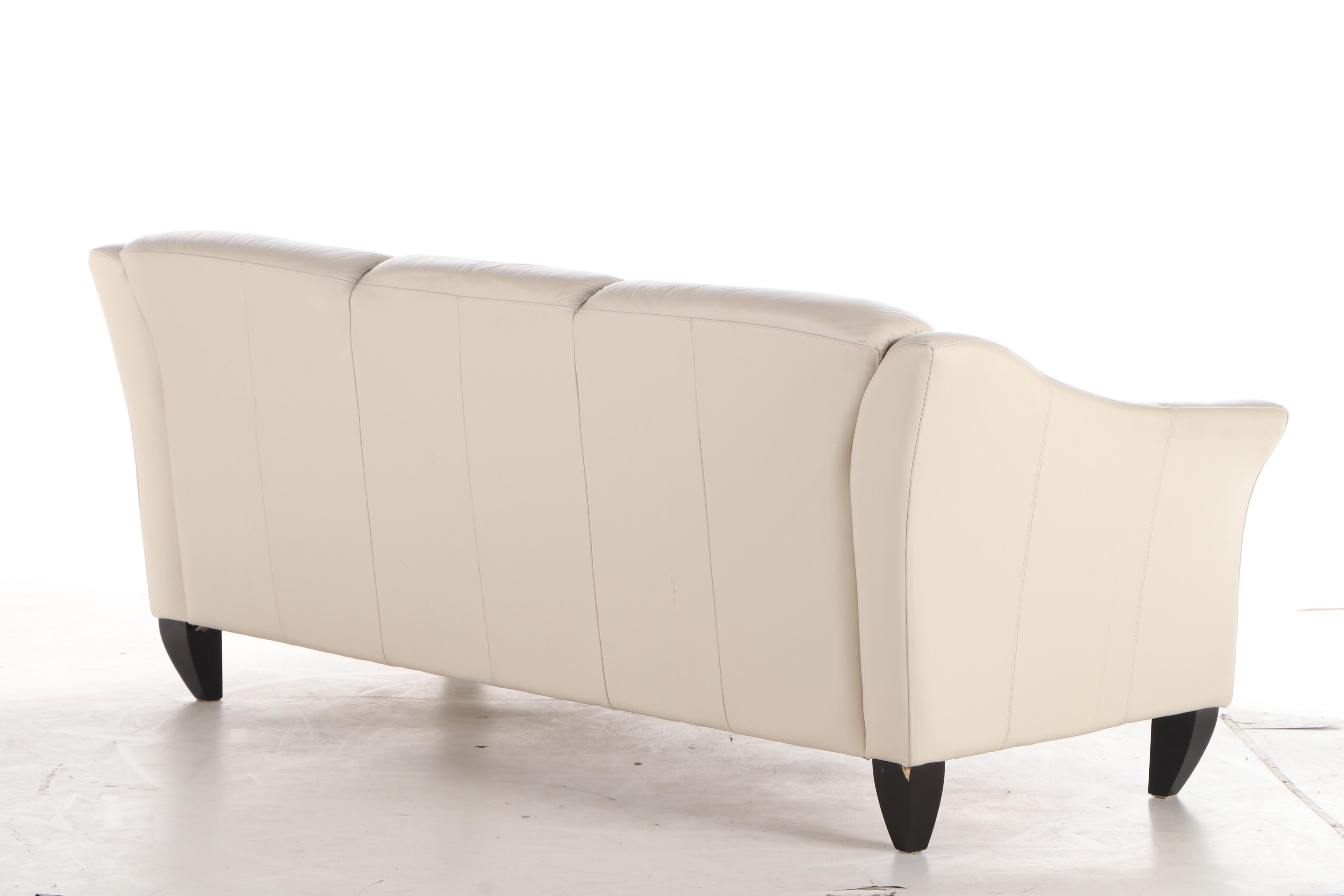 Chateau d'Ax Italian Leather Upholstered Sofa, Contemporary