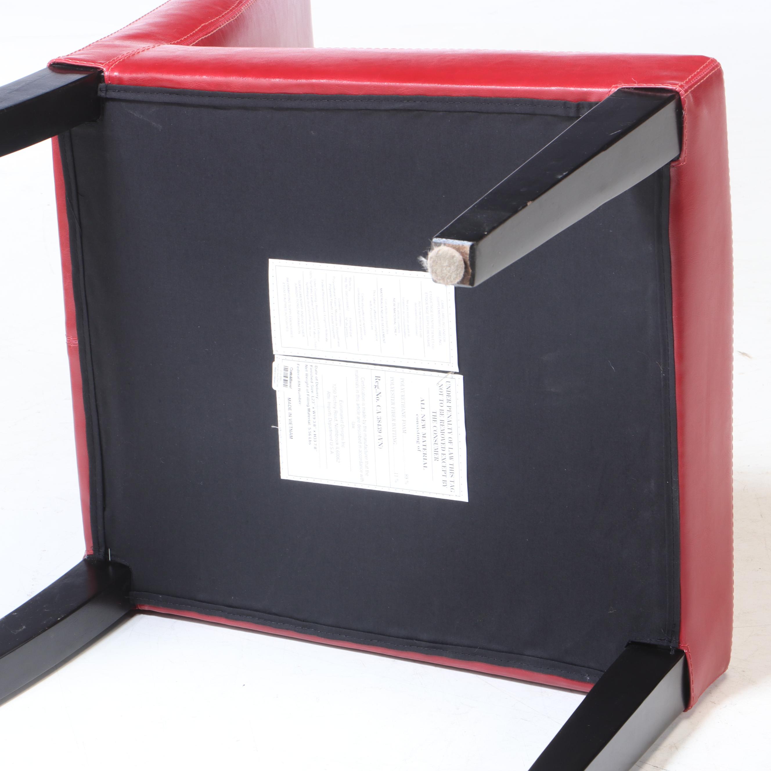 Crate & Barrel "Pullman" Leather Upholstered Side Chairs, Contemporary