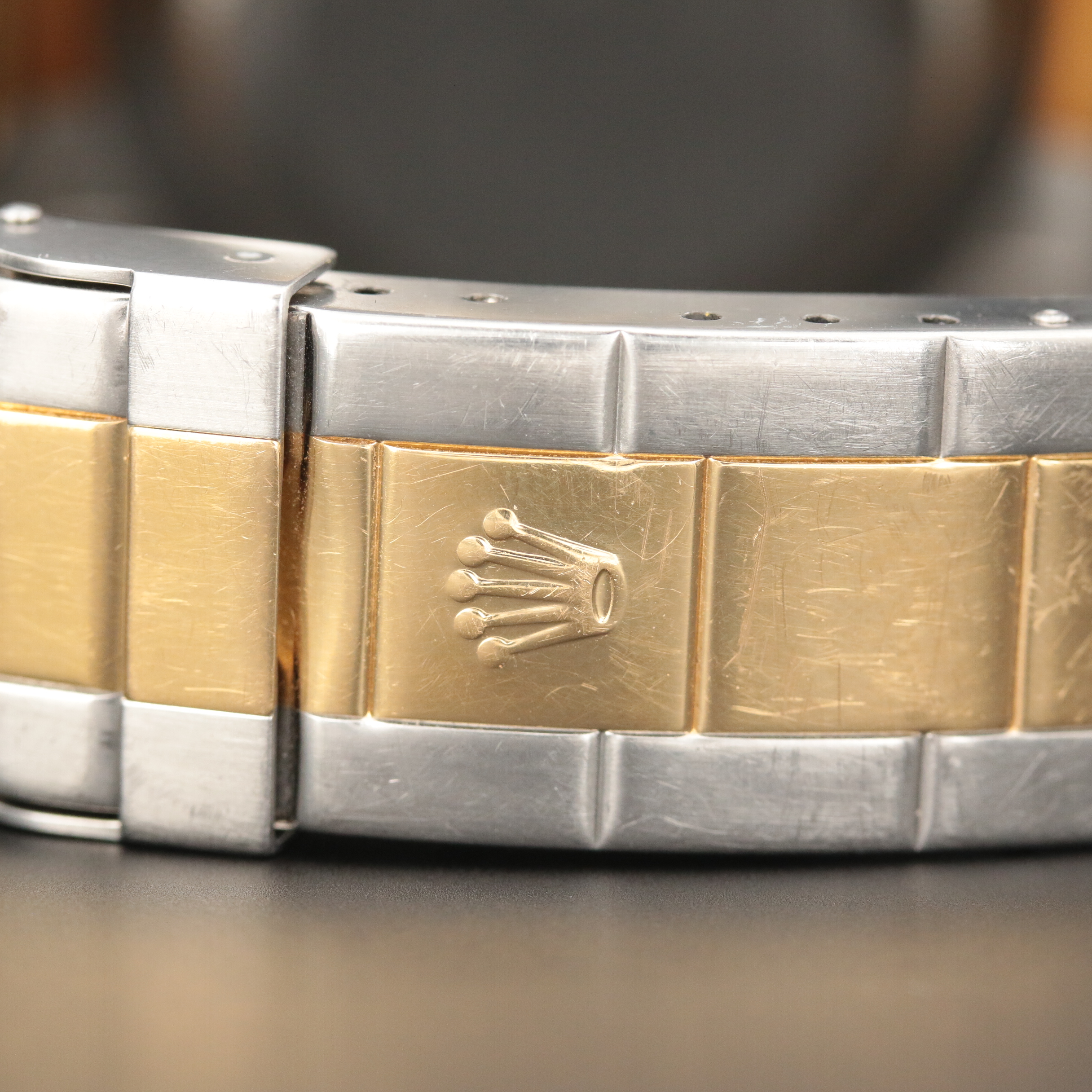 Rolex 18K Submariner Watch with Serti Dial, Diamonds and Sapphires, 1999