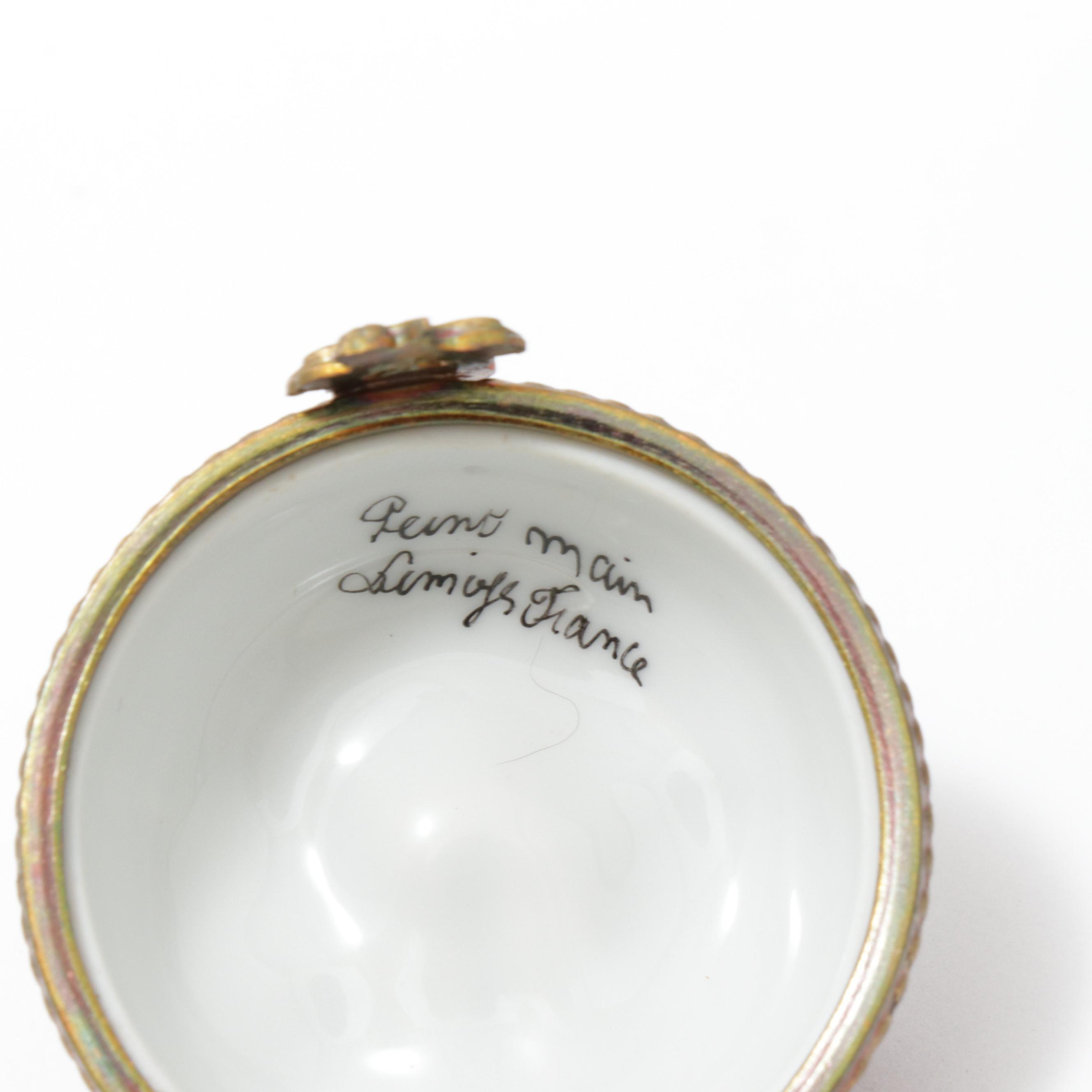 J D Dumont and Other Hand-Painted Porcelain Limoges Boxes