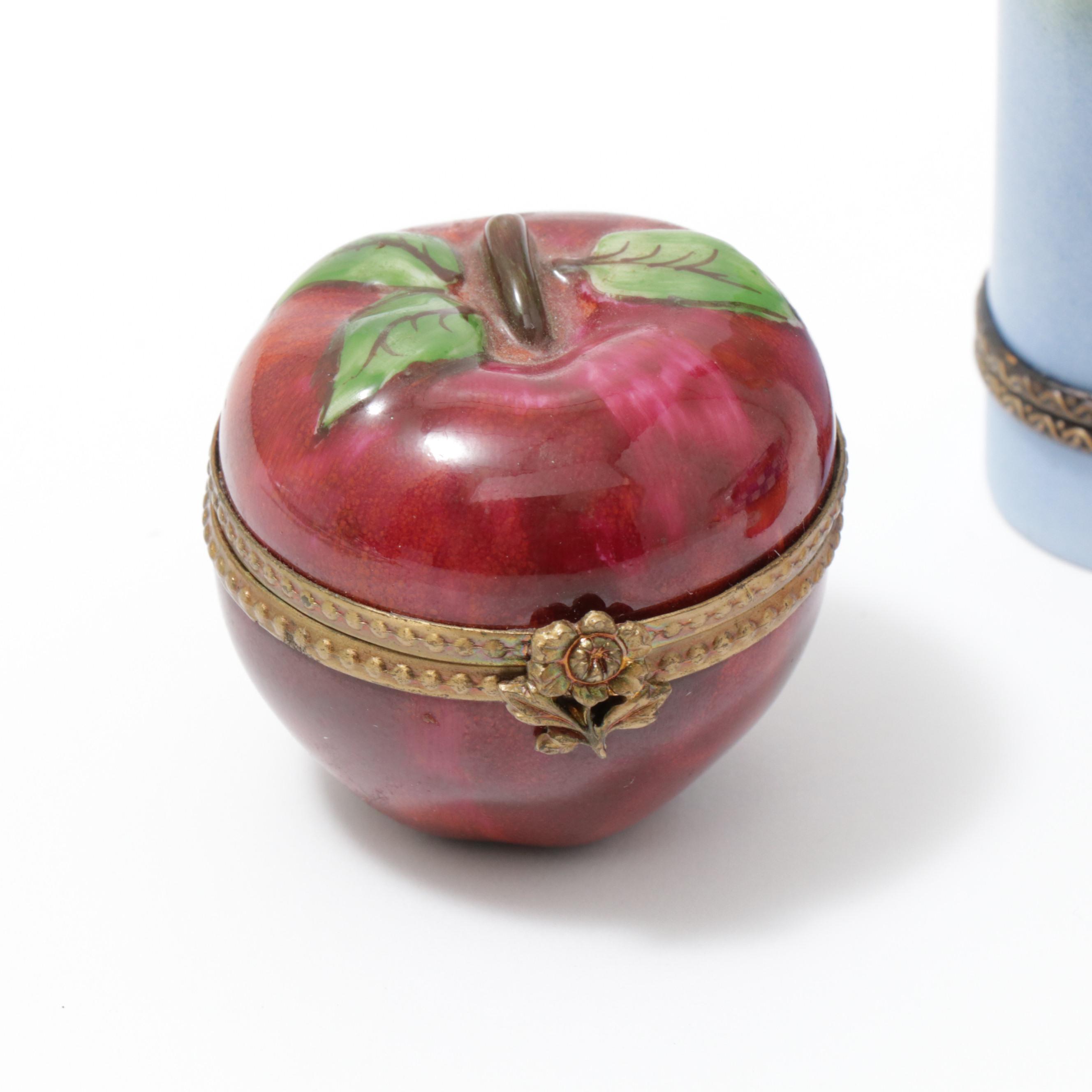 J D Dumont and Other Hand-Painted Porcelain Limoges Boxes