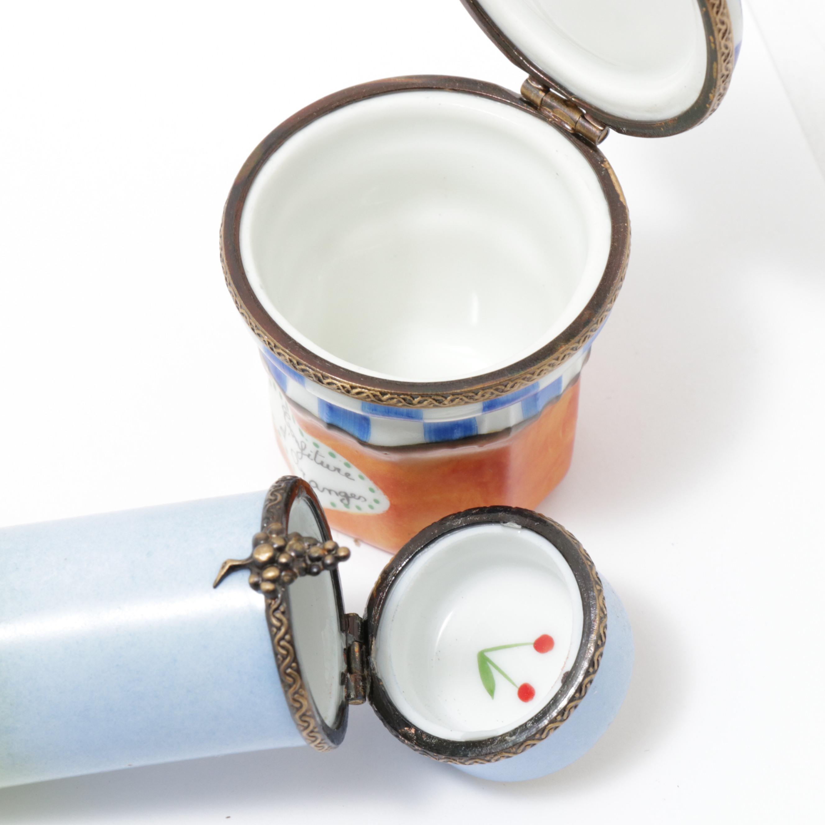 J D Dumont and Other Hand-Painted Porcelain Limoges Boxes