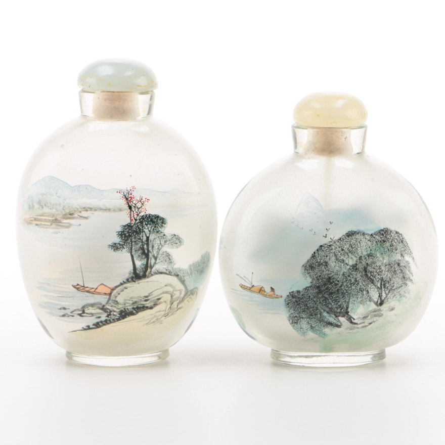 Chinese Reverse Painted Glass Snuff Bottles